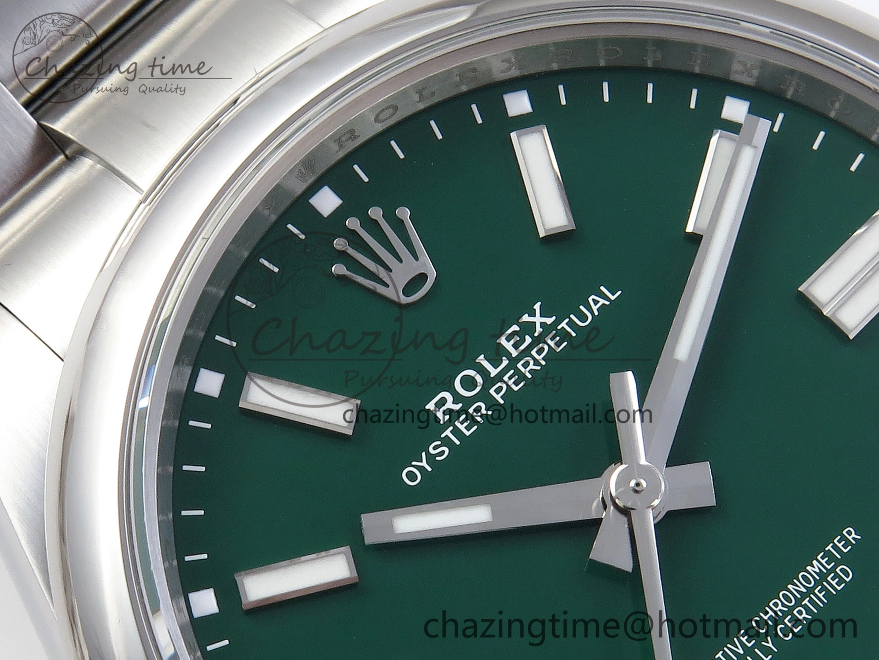OYSTER PERPETUAL 124300 41MM VSF 1:1 BEST EDITION 904L STEEL GREEN DIAL VS Soft 1768