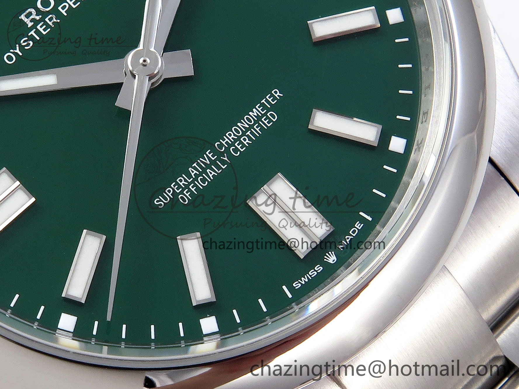 OYSTER PERPETUAL 124300 41MM VSF 1:1 BEST EDITION 904L STEEL GREEN DIAL VS Soft 1768