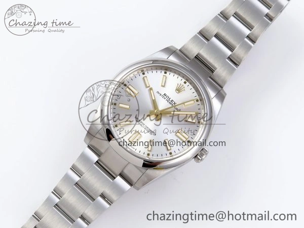 OYSTER PERPETUAL 124300 41MM VSF 1:1 BEST EDITION 904L STEEL SILVER DIAL VS Lightweight 1771