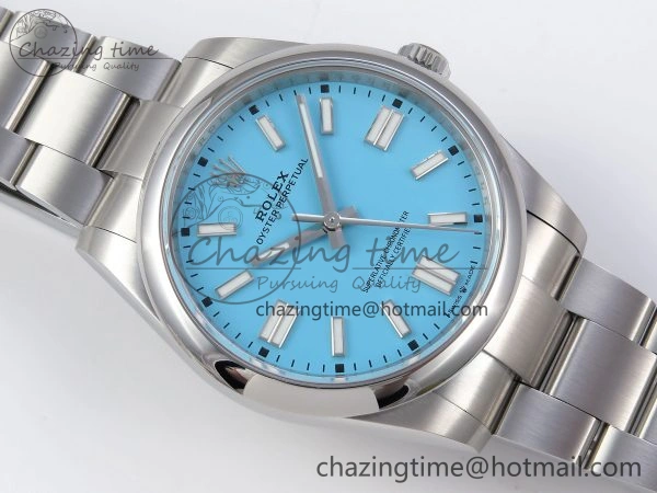 Unique OYSTER PERPETUAL 124300 41MM VSF 1:1 BEST EDITION 904L STEEL TIFFANY BLUE DIAL VS 1773