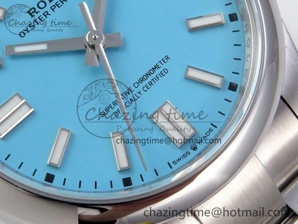 Unique OYSTER PERPETUAL 124300 41MM VSF 1:1 BEST EDITION 904L STEEL TIFFANY BLUE DIAL VS 1773