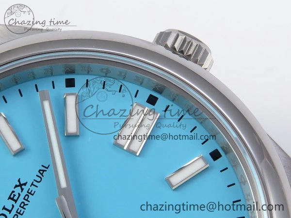 Unique OYSTER PERPETUAL 124300 41MM VSF 1:1 BEST EDITION 904L STEEL TIFFANY BLUE DIAL VS 1773
