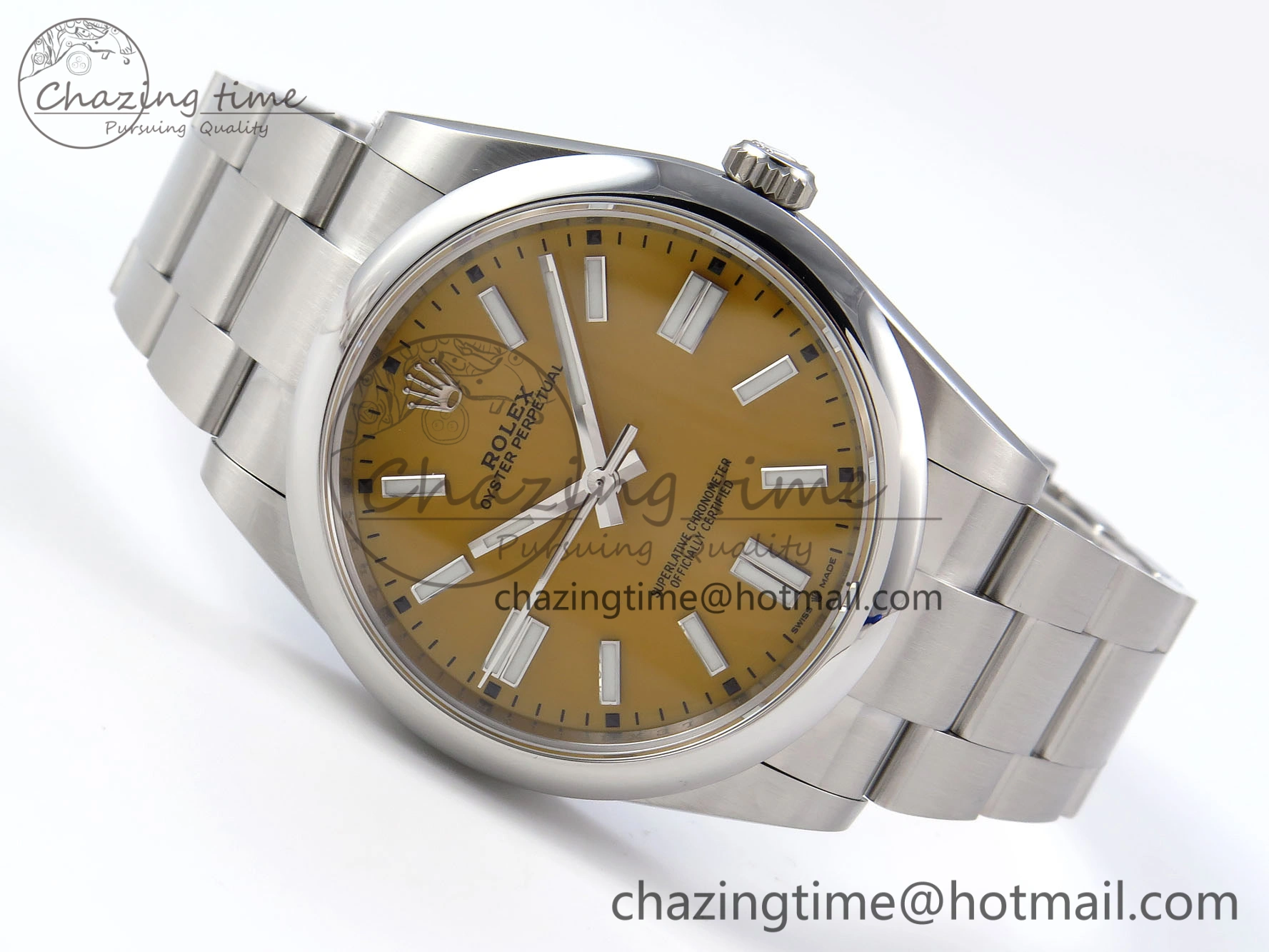 Neat OYSTER PERPETUAL 124300 41MM VSF 1:1 BEST EDITION 904L STEEL YELLOW DIAL VS 1769