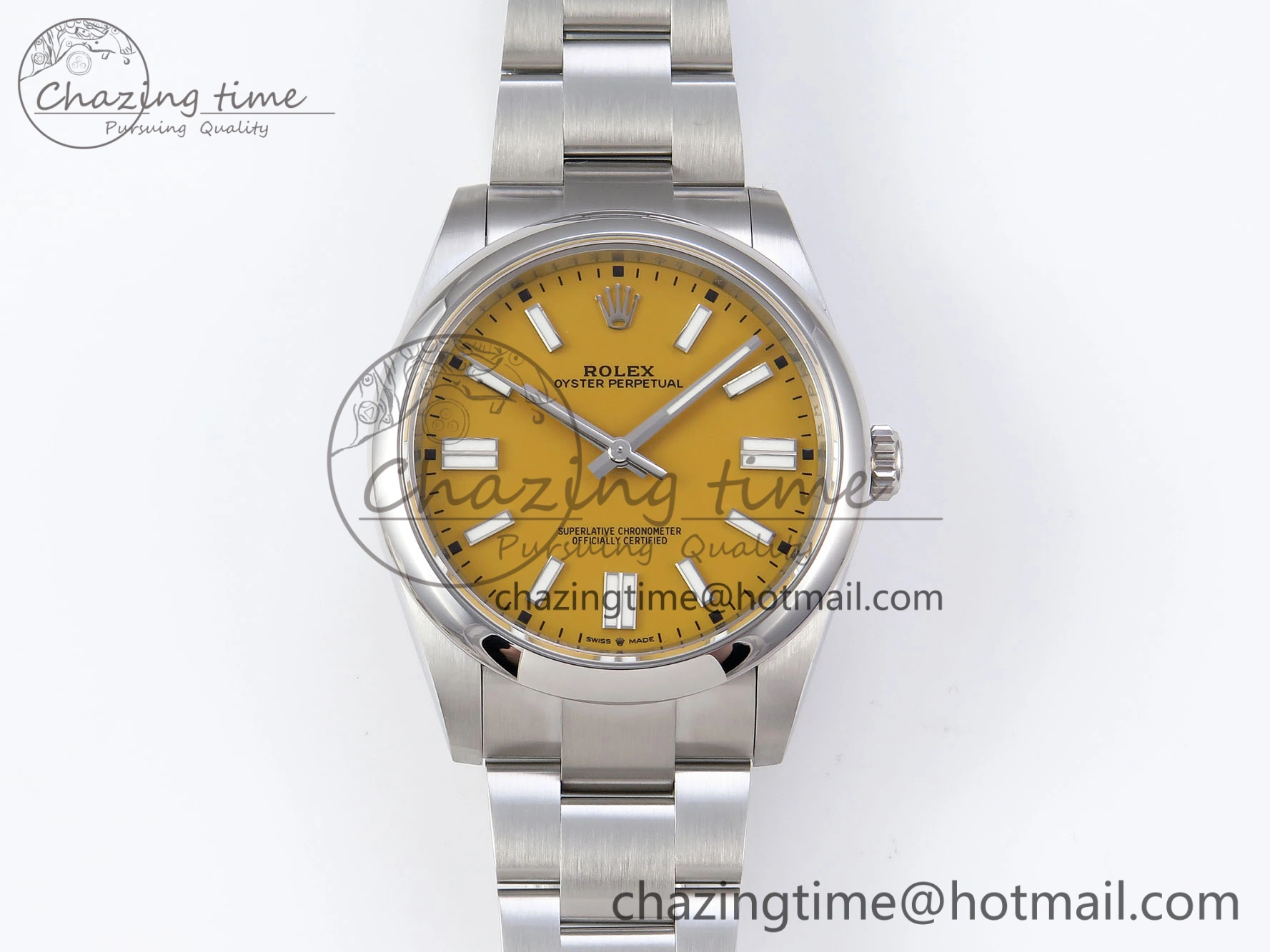 Neat OYSTER PERPETUAL 124300 41MM VSF 1:1 BEST EDITION 904L STEEL YELLOW DIAL VS 1769