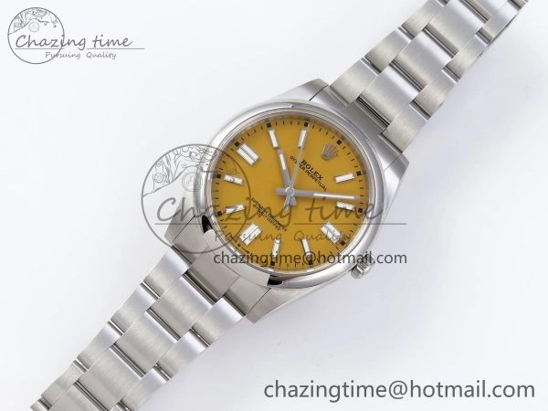 Neat OYSTER PERPETUAL 124300 41MM VSF 1:1 BEST EDITION 904L STEEL YELLOW DIAL VS 1769