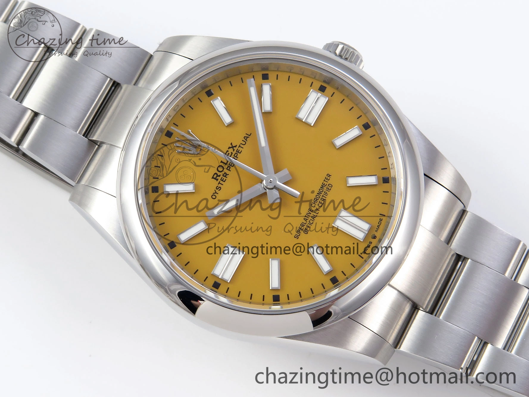 Neat OYSTER PERPETUAL 124300 41MM VSF 1:1 BEST EDITION 904L STEEL YELLOW DIAL VS 1769