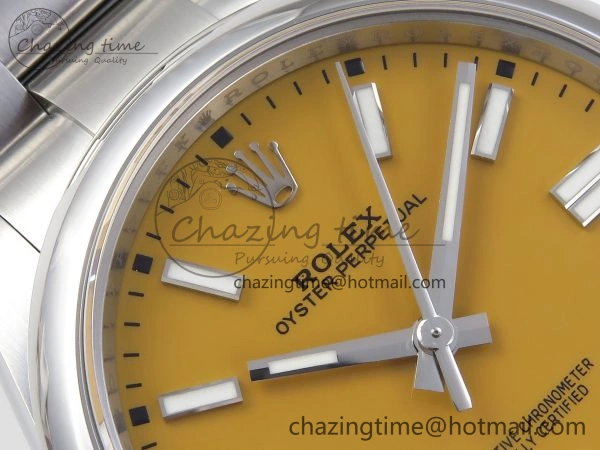 Neat OYSTER PERPETUAL 124300 41MM VSF 1:1 BEST EDITION 904L STEEL YELLOW DIAL VS 1769