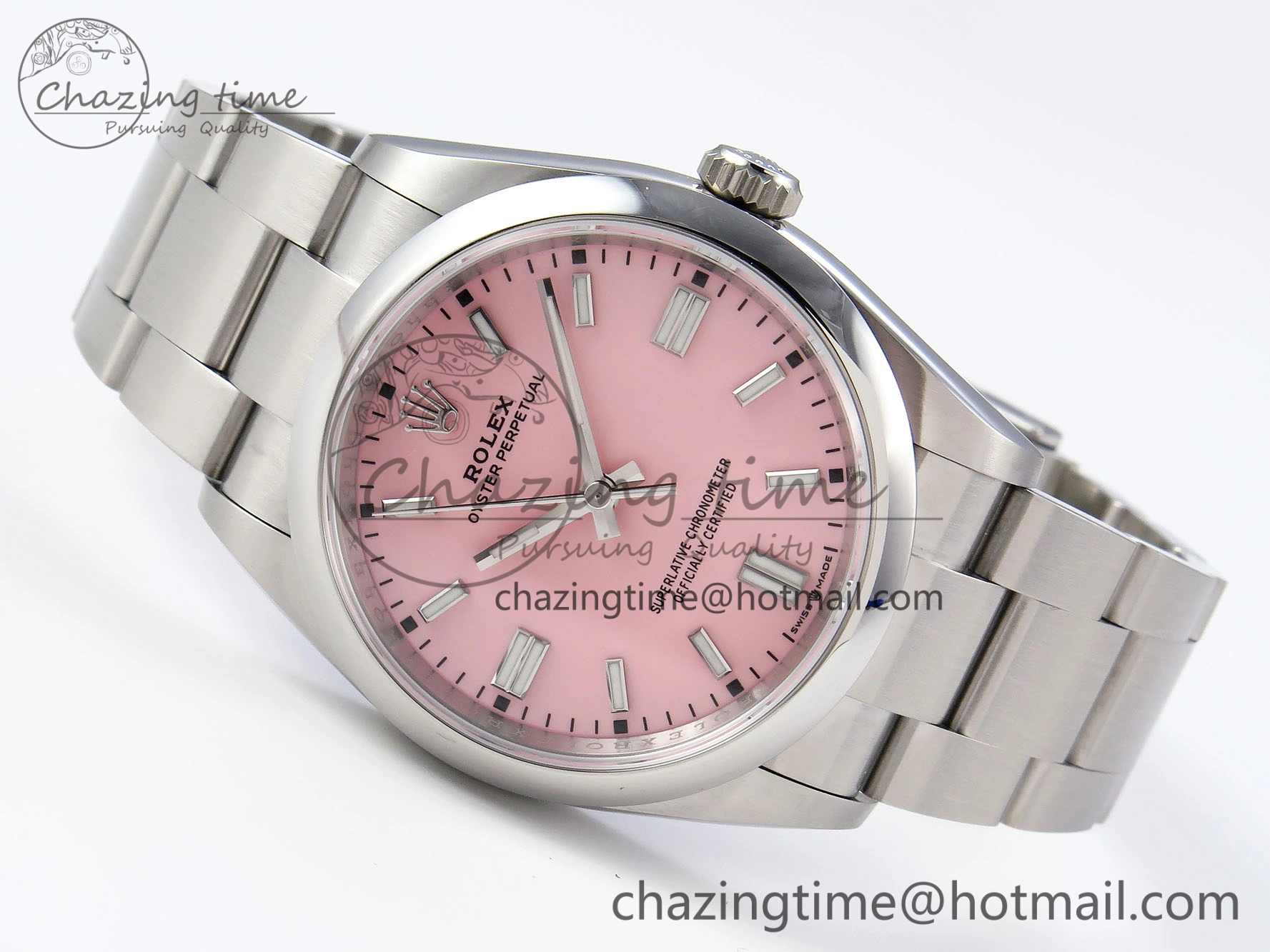 OYSTER PERPETUAL 126000 36MM VSF 1:1 BEST EDITION 904L STEEL PINK DIAL VS Efficient 1776