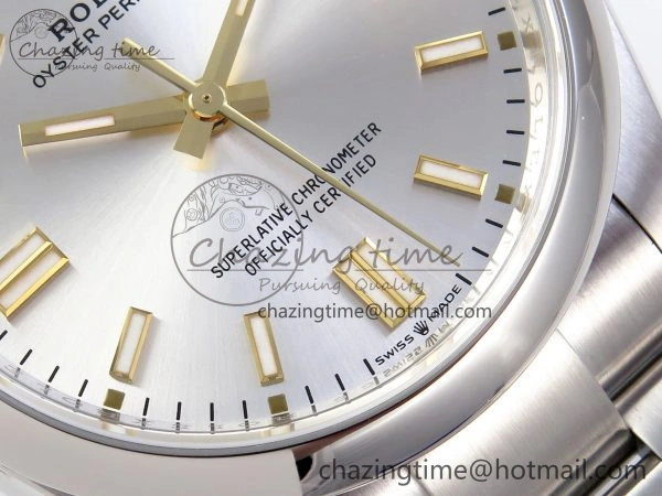 OYSTER PERPETUAL 126000 36MM VSF 1:1 BEST EDITION 904L STEEL SILVER DIAL VS Timeless 1775