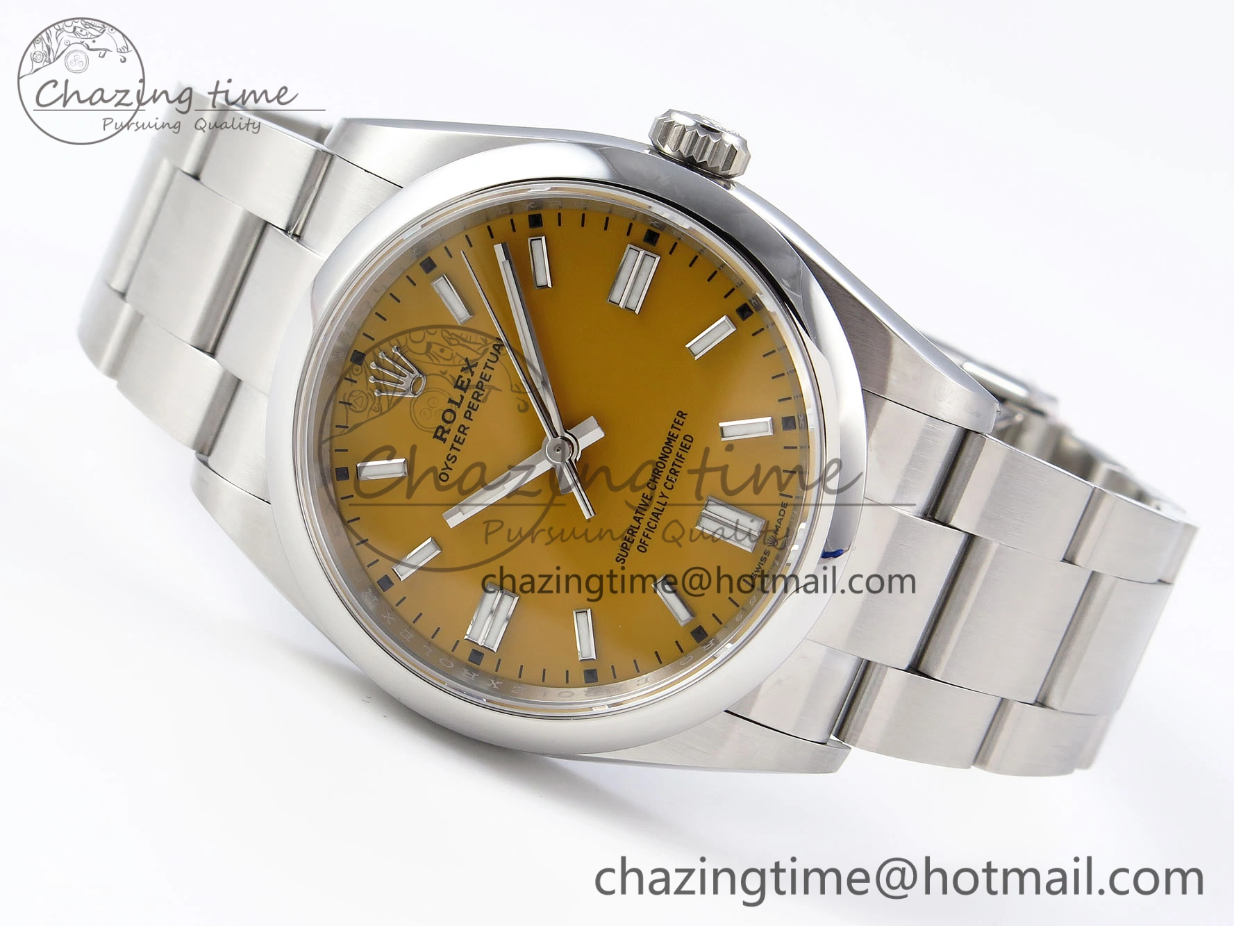SunProtective OYSTER PERPETUAL 126000 36MM VSF 1:1 BEST EDITION 904L STEEL YELLOW DIAL VS 1774