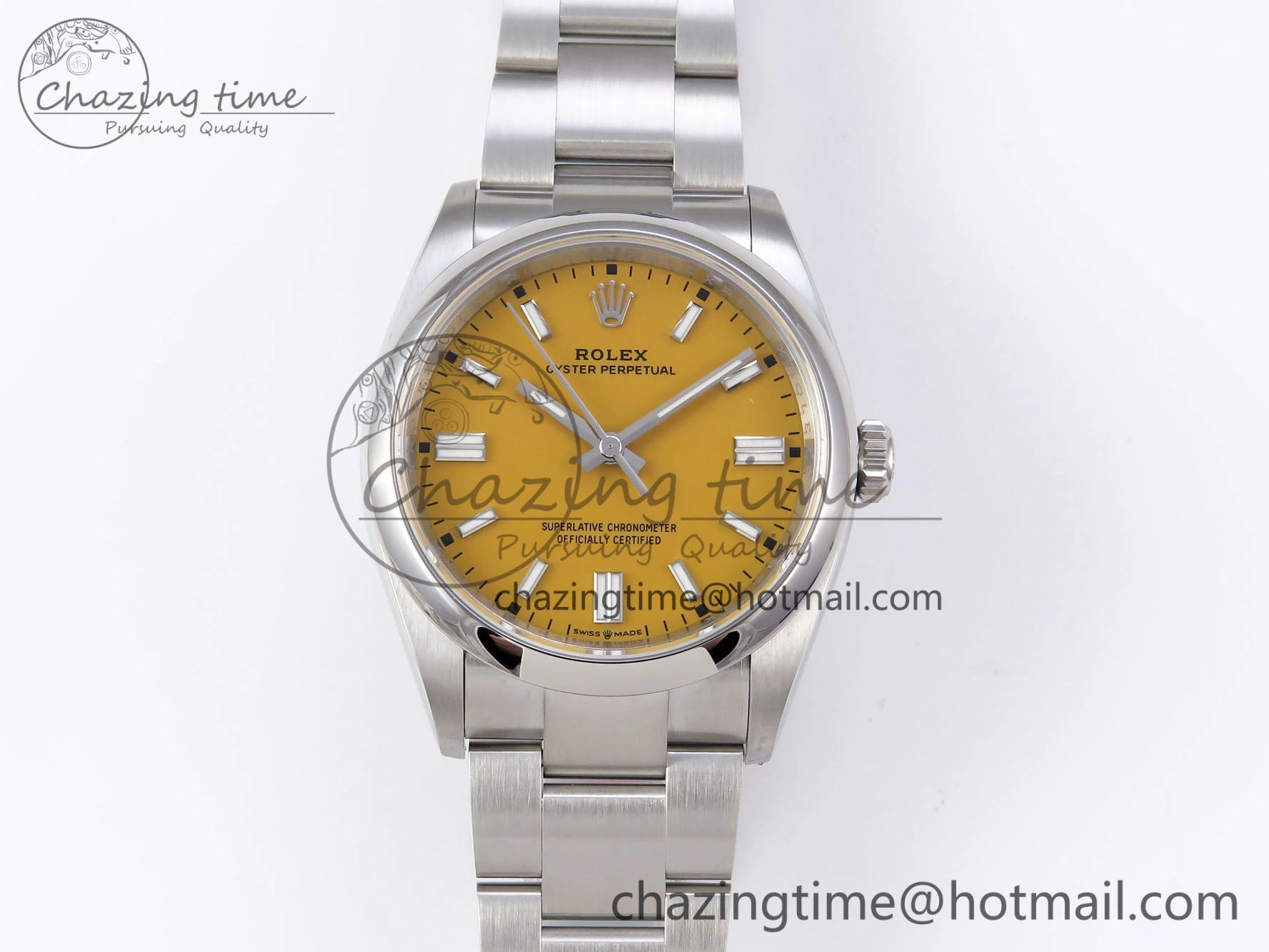 SunProtective OYSTER PERPETUAL 126000 36MM VSF 1:1 BEST EDITION 904L STEEL YELLOW DIAL VS 1774