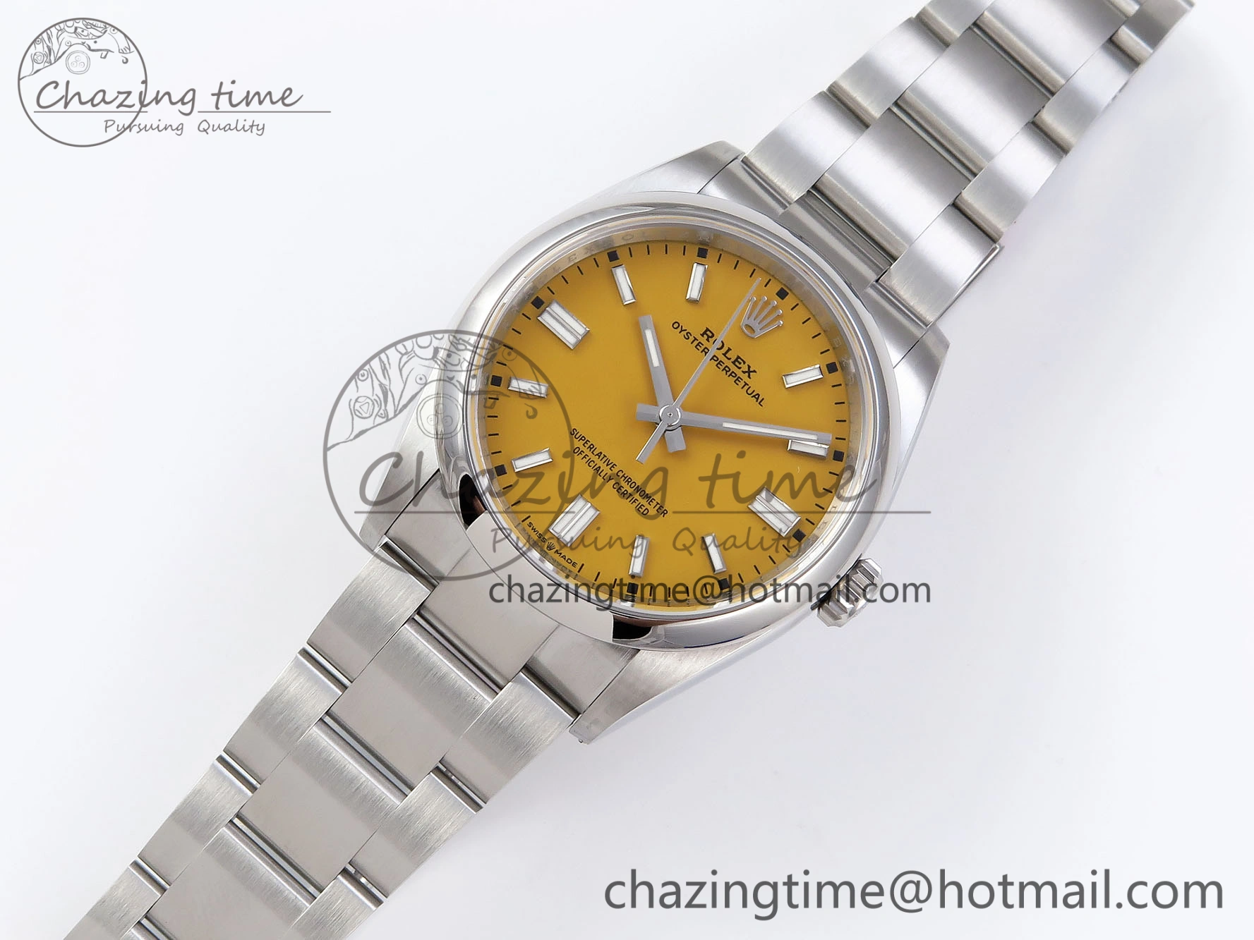 SunProtective OYSTER PERPETUAL 126000 36MM VSF 1:1 BEST EDITION 904L STEEL YELLOW DIAL VS 1774