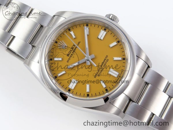 SunProtective OYSTER PERPETUAL 126000 36MM VSF 1:1 BEST EDITION 904L STEEL YELLOW DIAL VS 1774