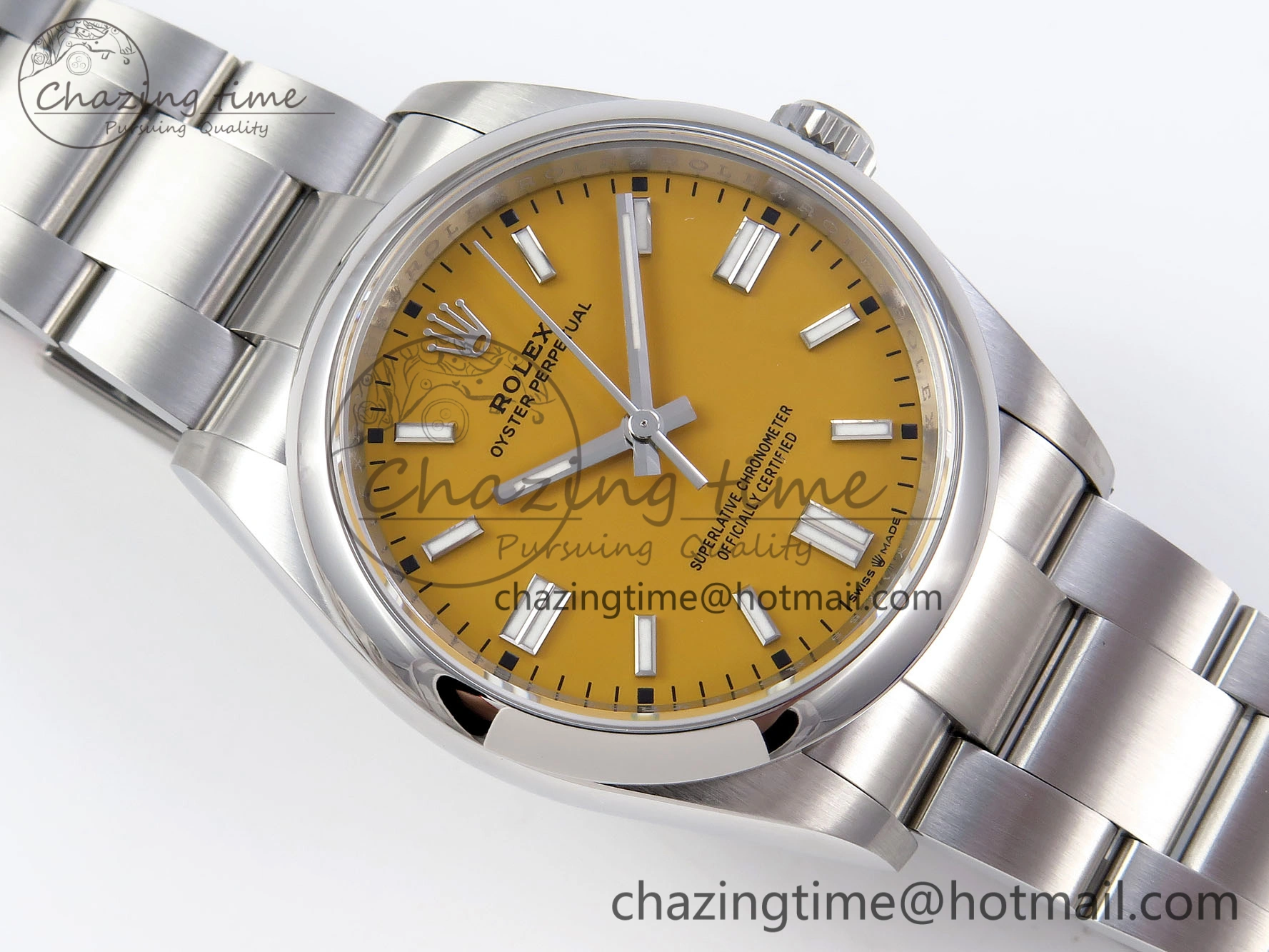 SunProtective OYSTER PERPETUAL 126000 36MM VSF 1:1 BEST EDITION 904L STEEL YELLOW DIAL VS 1774