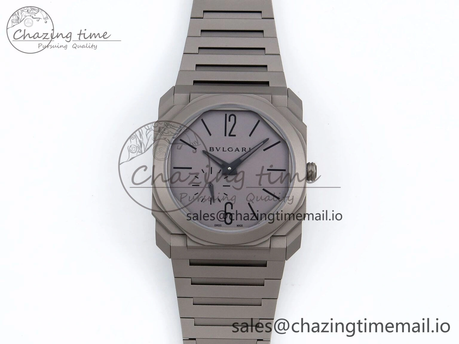 Octo Finissimo Titanuim BVF 1:1 Best Edition Gray Dial on Bracelet Asian Micro Rotor Movement Sustainable 5815