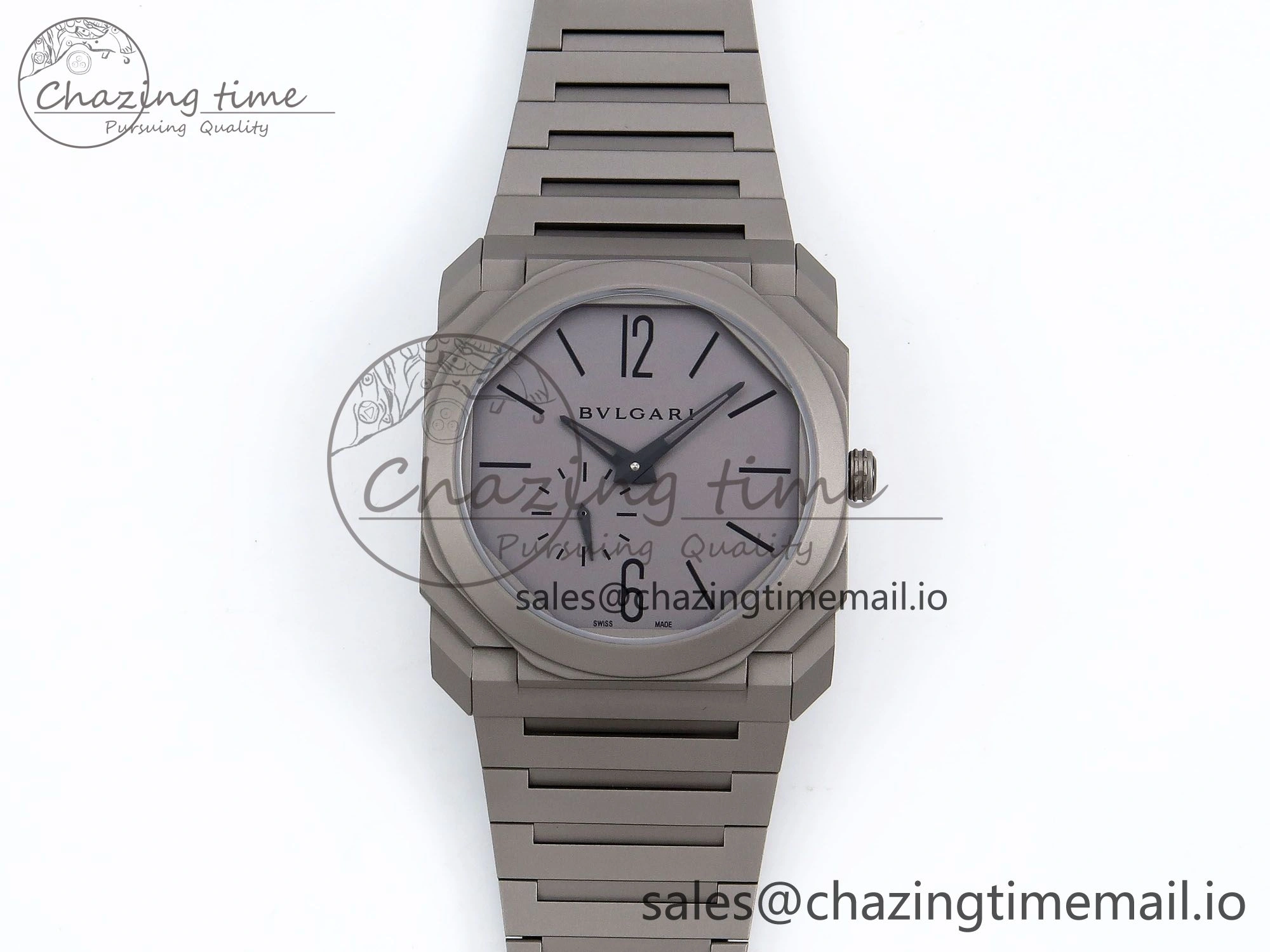 Octo Finissimo Titanuim BVF 1:1 Best Edition Gray Dial on Bracelet Asian Micro Rotor Movement Sustainable 5815