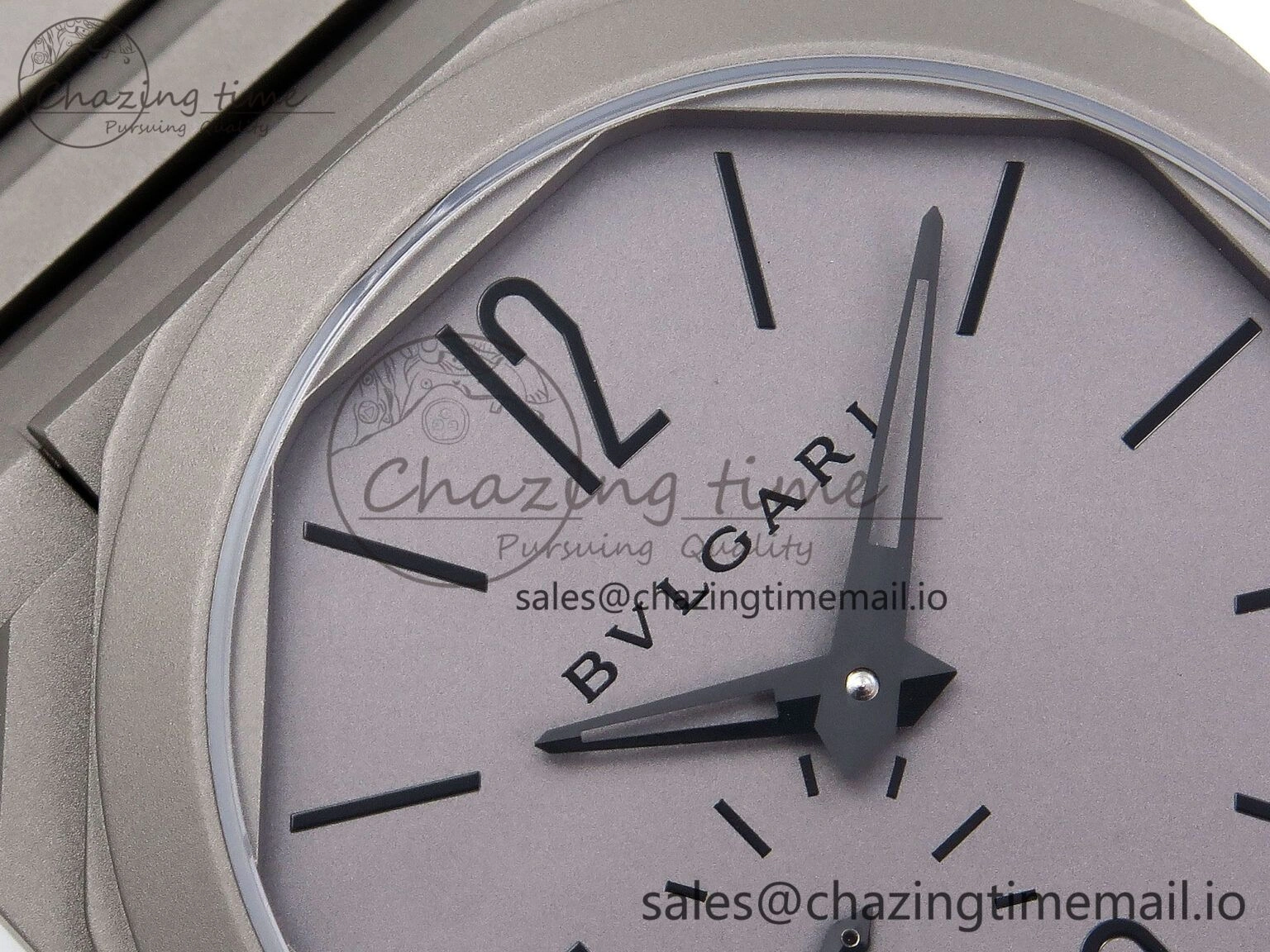 Octo Finissimo Titanuim BVF 1:1 Best Edition Gray Dial on Bracelet Asian Micro Rotor Movement Sustainable 5815