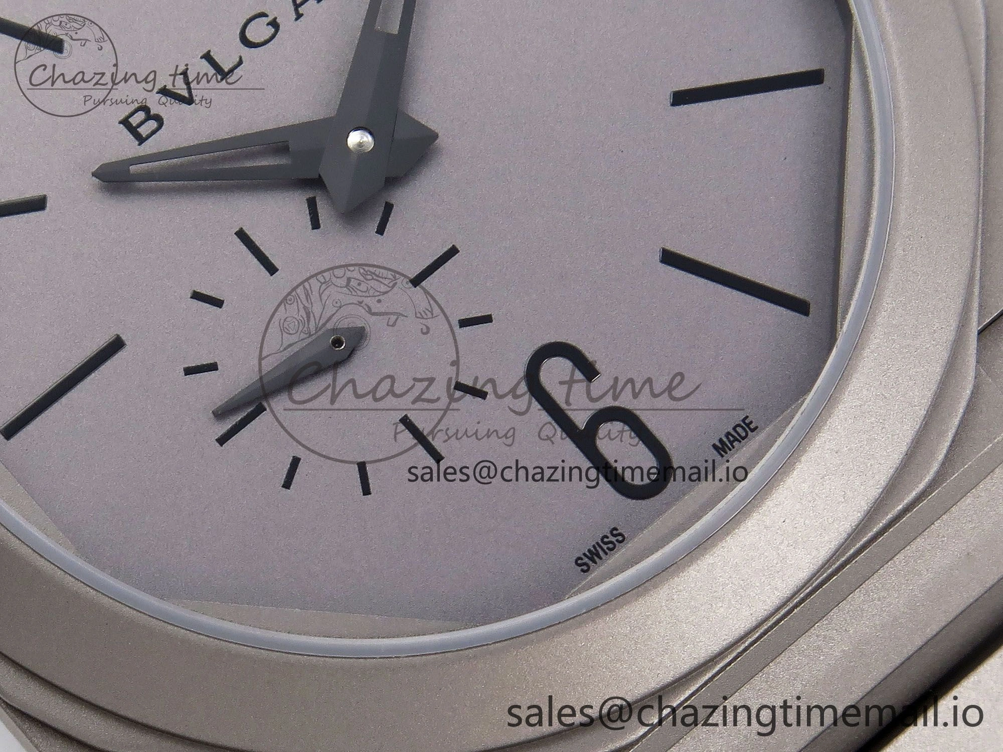 Octo Finissimo Titanuim BVF 1:1 Best Edition Gray Dial on Bracelet Asian Micro Rotor Movement Sustainable 5815