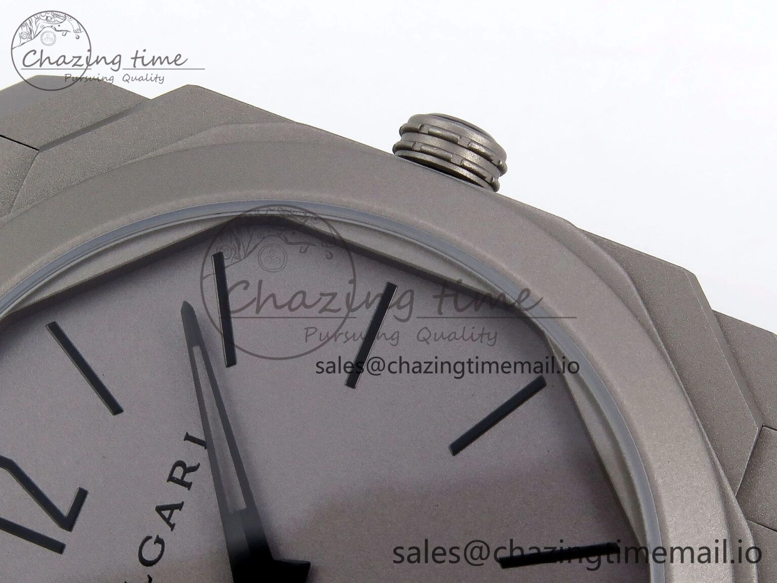 Octo Finissimo Titanuim BVF 1:1 Best Edition Gray Dial on Bracelet Asian Micro Rotor Movement Sustainable 5815