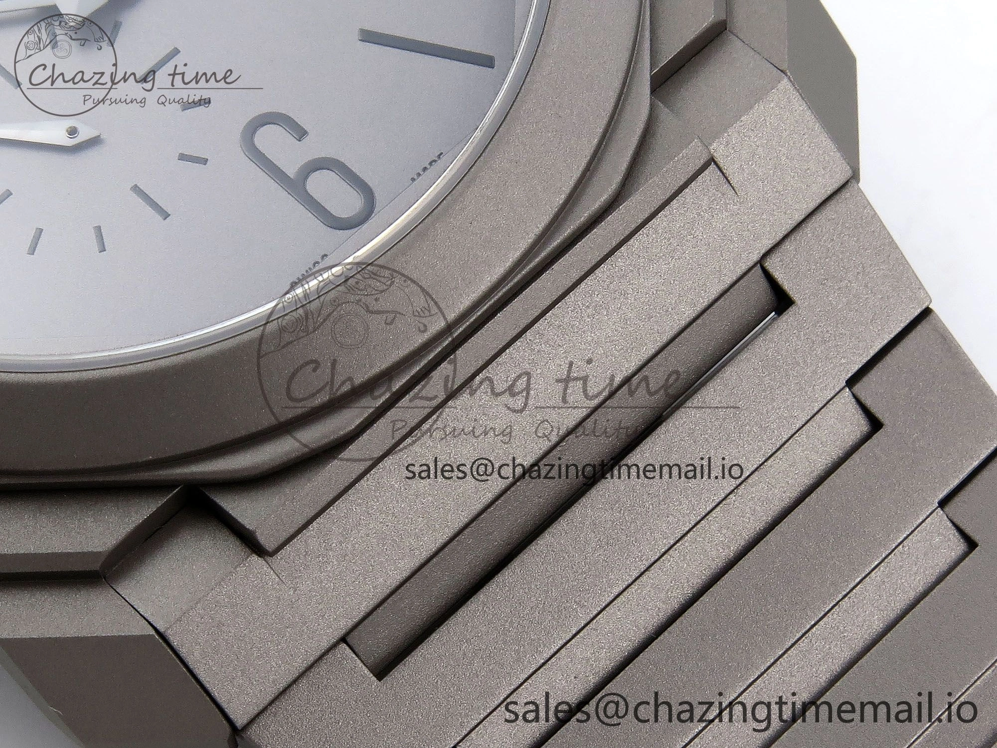 Octo Finissimo Titanuim BVF 1:1 Best Edition Gray Dial on Bracelet Asian Micro Rotor Movement Sustainable 5815