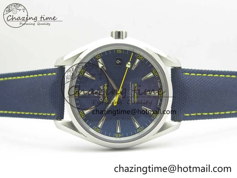 EasyCare Omega Aqua Terra 15007 Gauss “Spectre” VSF 1:1 Best Edition Blue Textured Dial on Blue Nylon Strap A8507 Super Clone 8038