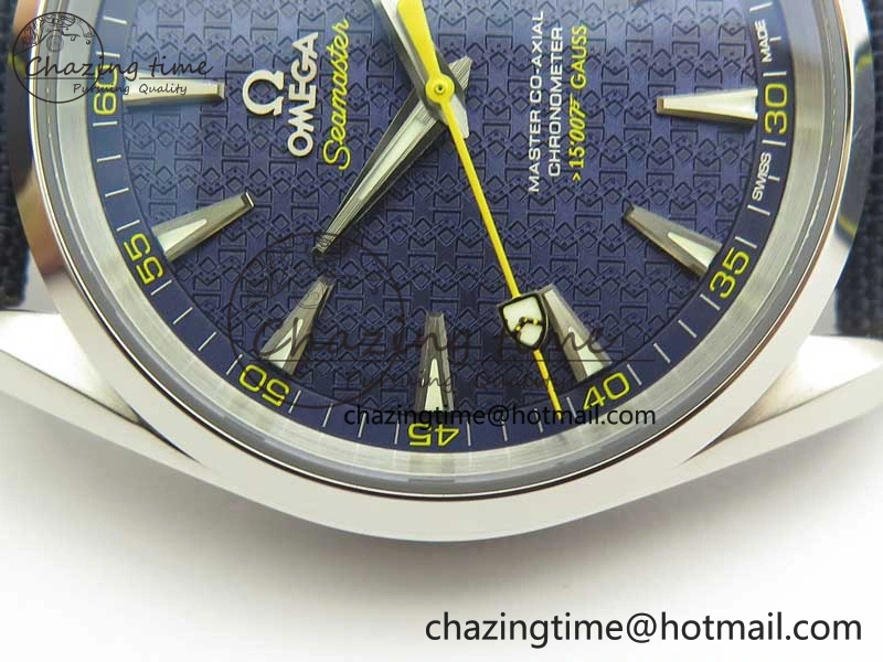EasyCare Omega Aqua Terra 15007 Gauss “Spectre” VSF 1:1 Best Edition Blue Textured Dial on Blue Nylon Strap A8507 Super Clone 8038