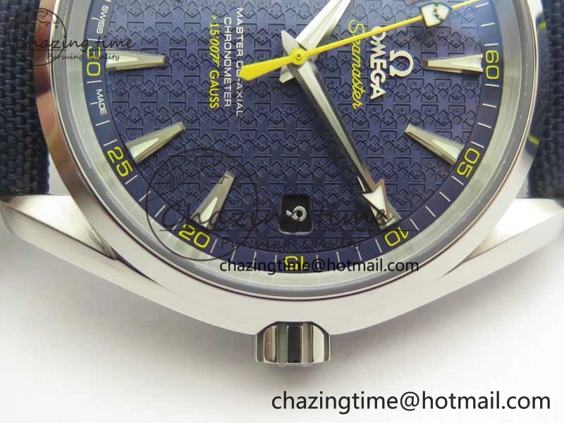 EasyCare Omega Aqua Terra 15007 Gauss “Spectre” VSF 1:1 Best Edition Blue Textured Dial on Blue Nylon Strap A8507 Super Clone 8038