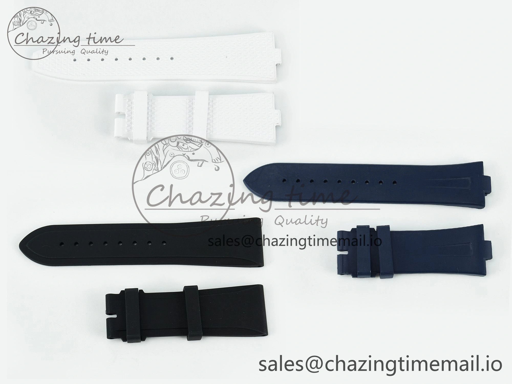 Overseas 1:1 Best Edition Black Blue White Rubber Strap (Fits the Gen size) Durable 4083