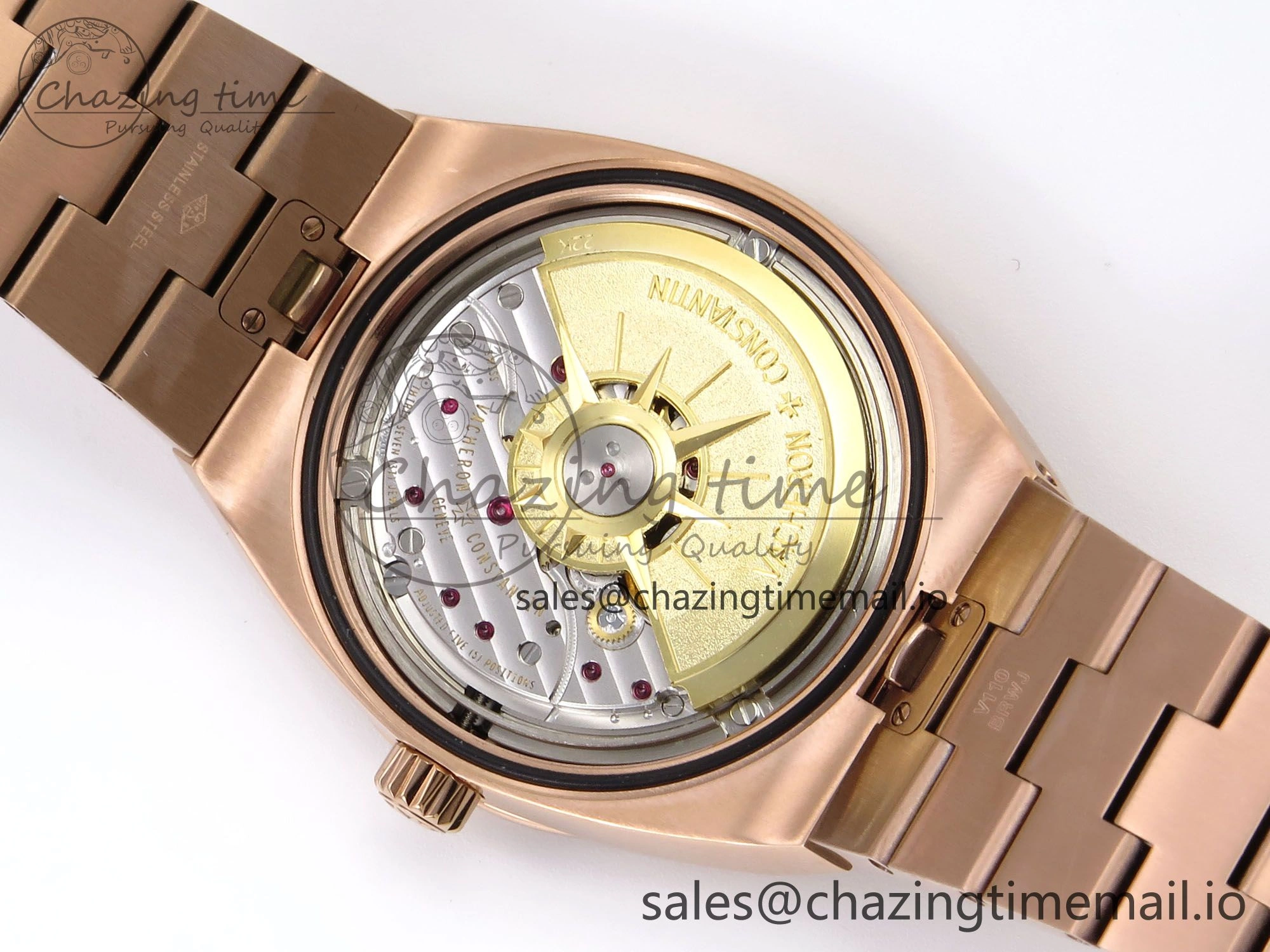 Overseas 4500V RG 8F 1:1 Best Edition Blue Dial on RG Bracelet A Premium 9841