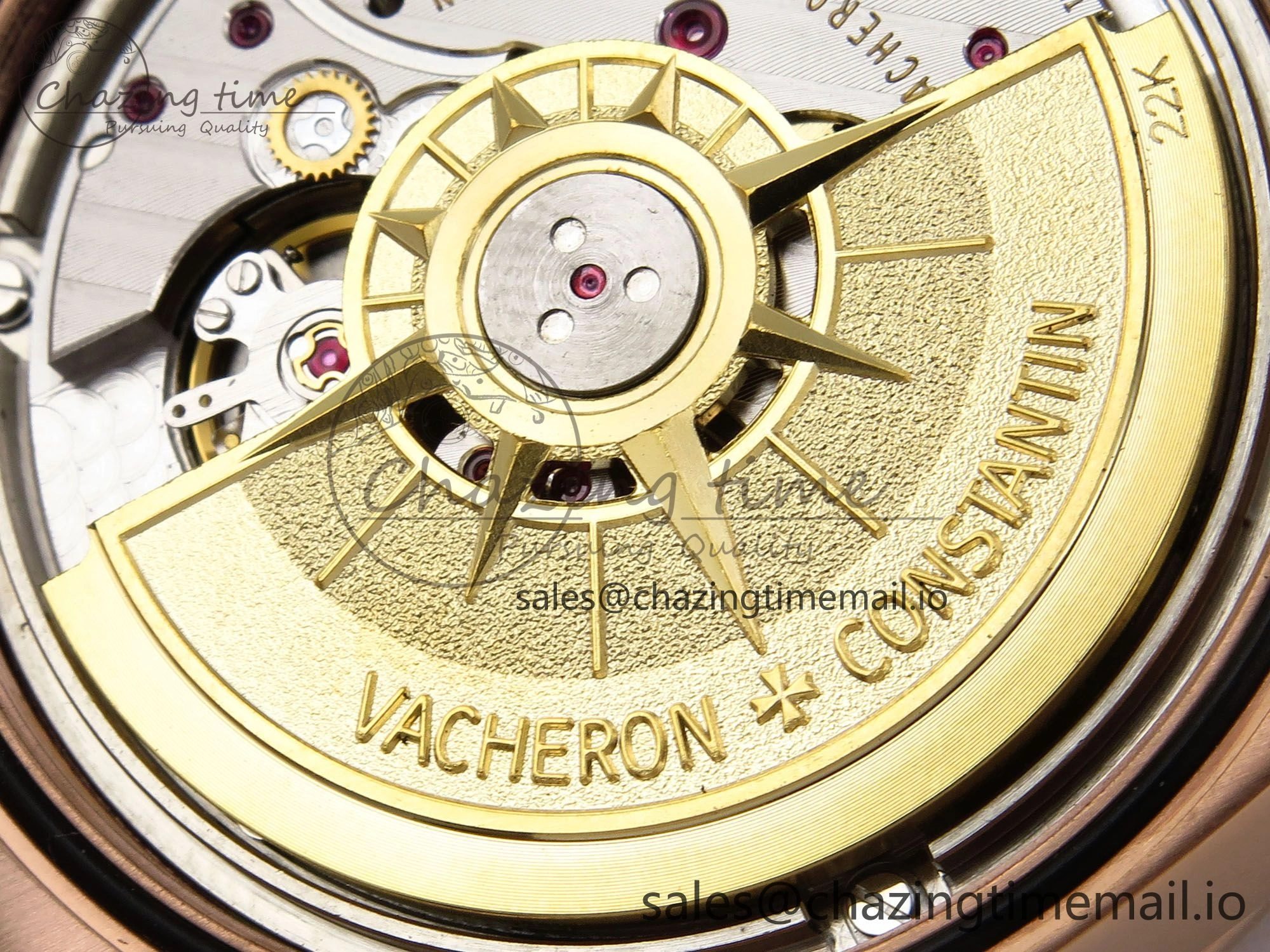 Overseas 4500V RG 8F 1:1 Best Edition Blue Dial on RG Bracelet A Premium 9841