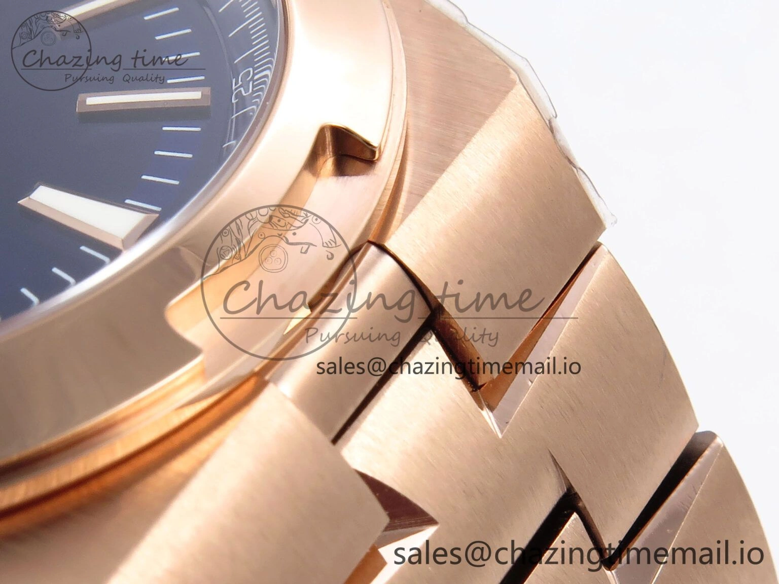 Overseas 4500V RG 8F 1:1 Best Edition Blue Dial on RG Bracelet A Premium 9841