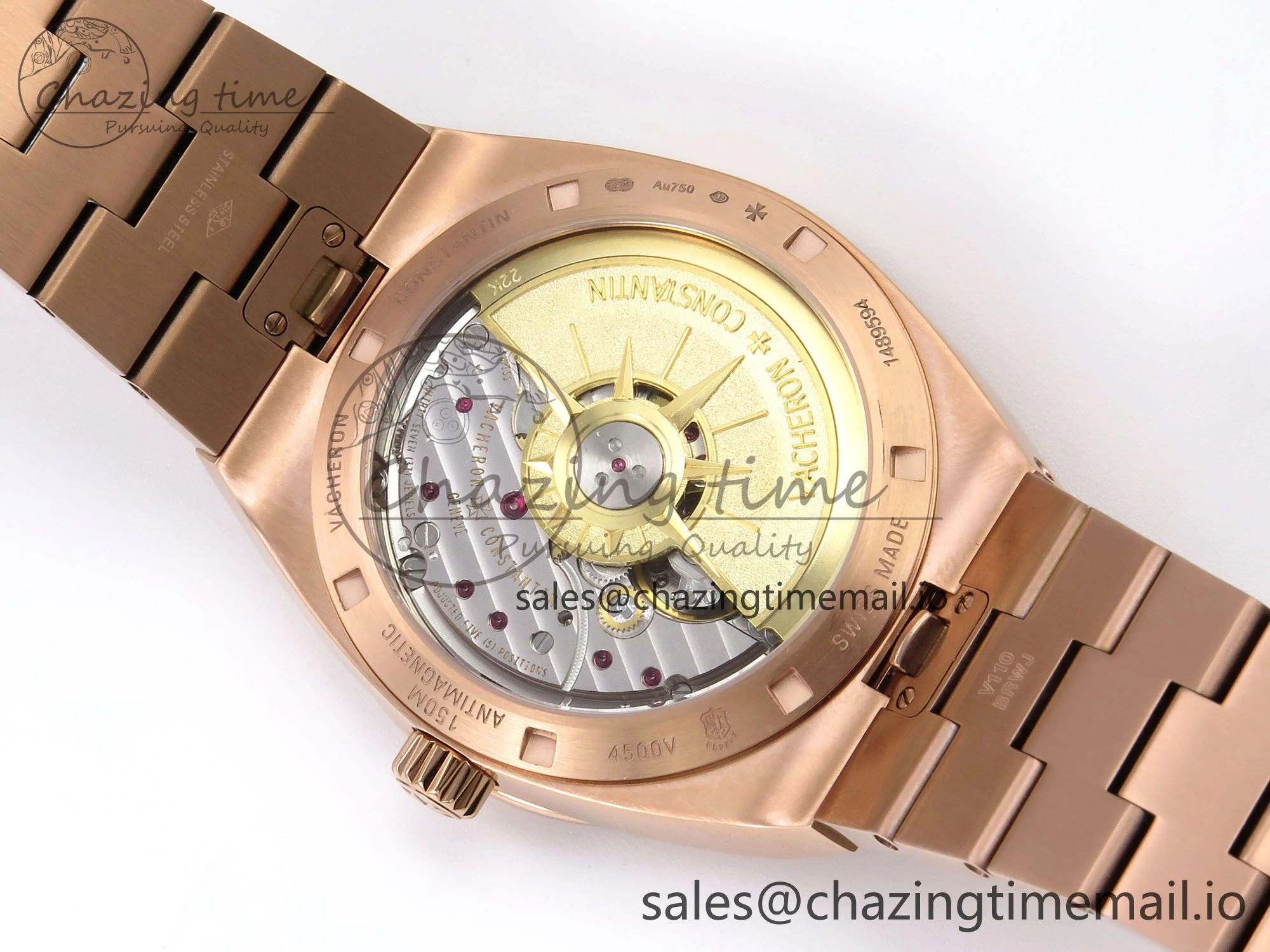 Effortless Overseas 4500V RG 8F 1:1 Best Edition Green Dial on RG Bracelet A 9840