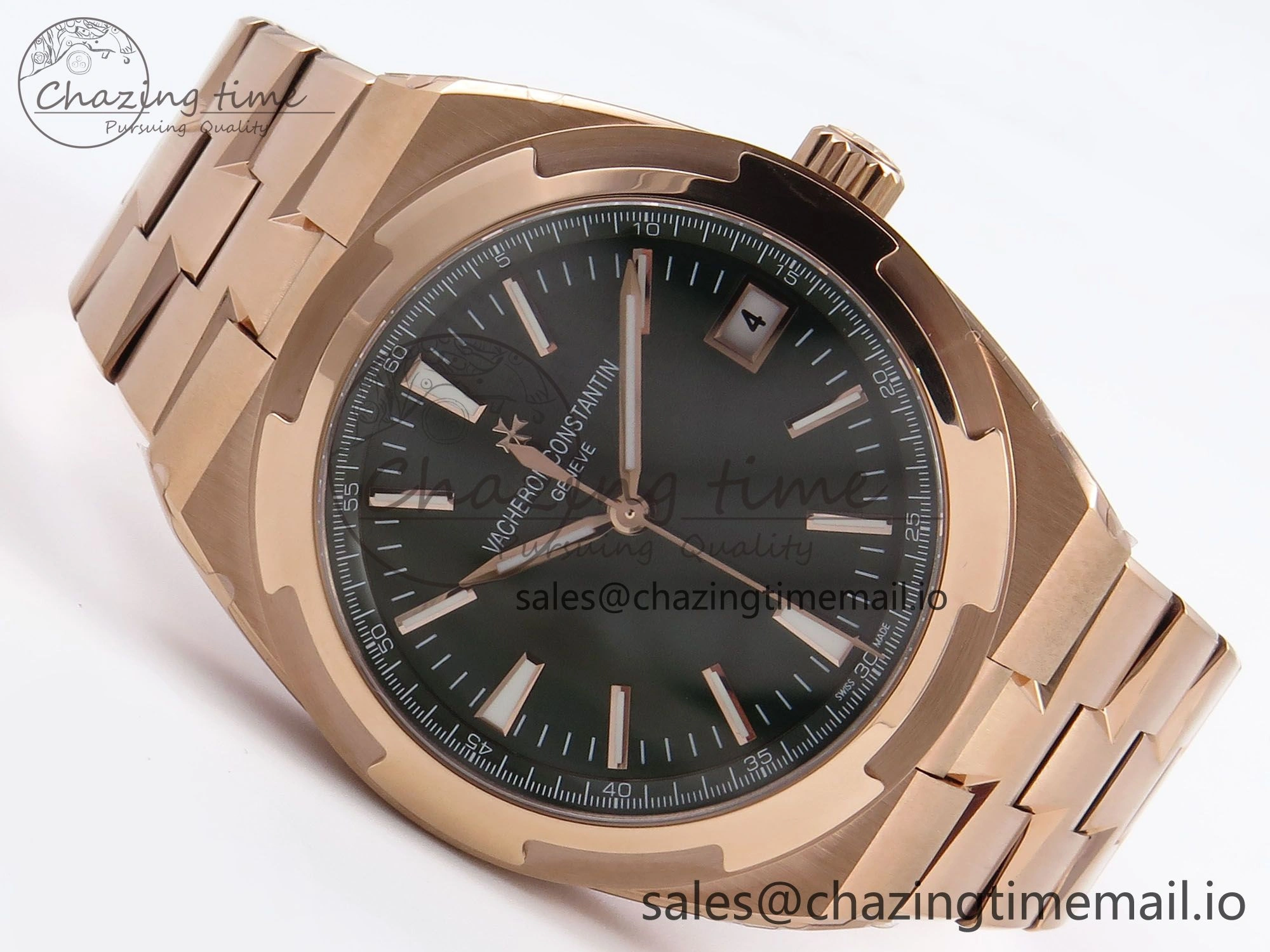Effortless Overseas 4500V RG 8F 1:1 Best Edition Green Dial on RG Bracelet A 9840