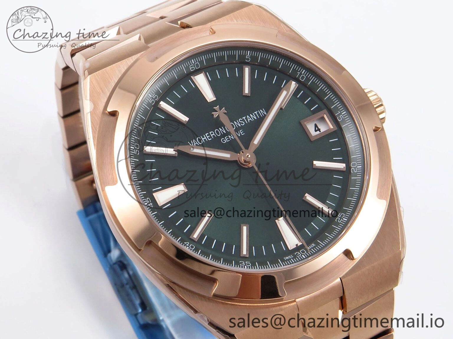 Effortless Overseas 4500V RG 8F 1:1 Best Edition Green Dial on RG Bracelet A 9840
