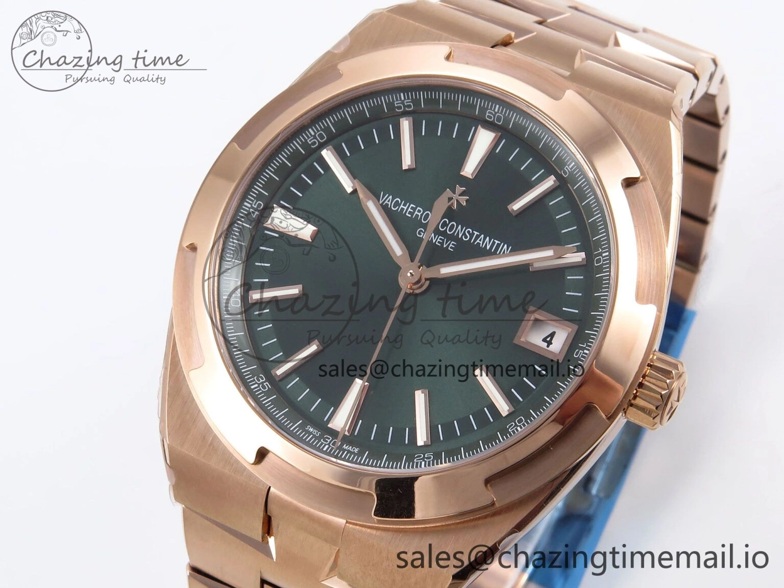 Effortless Overseas 4500V RG 8F 1:1 Best Edition Green Dial on RG Bracelet A 9840