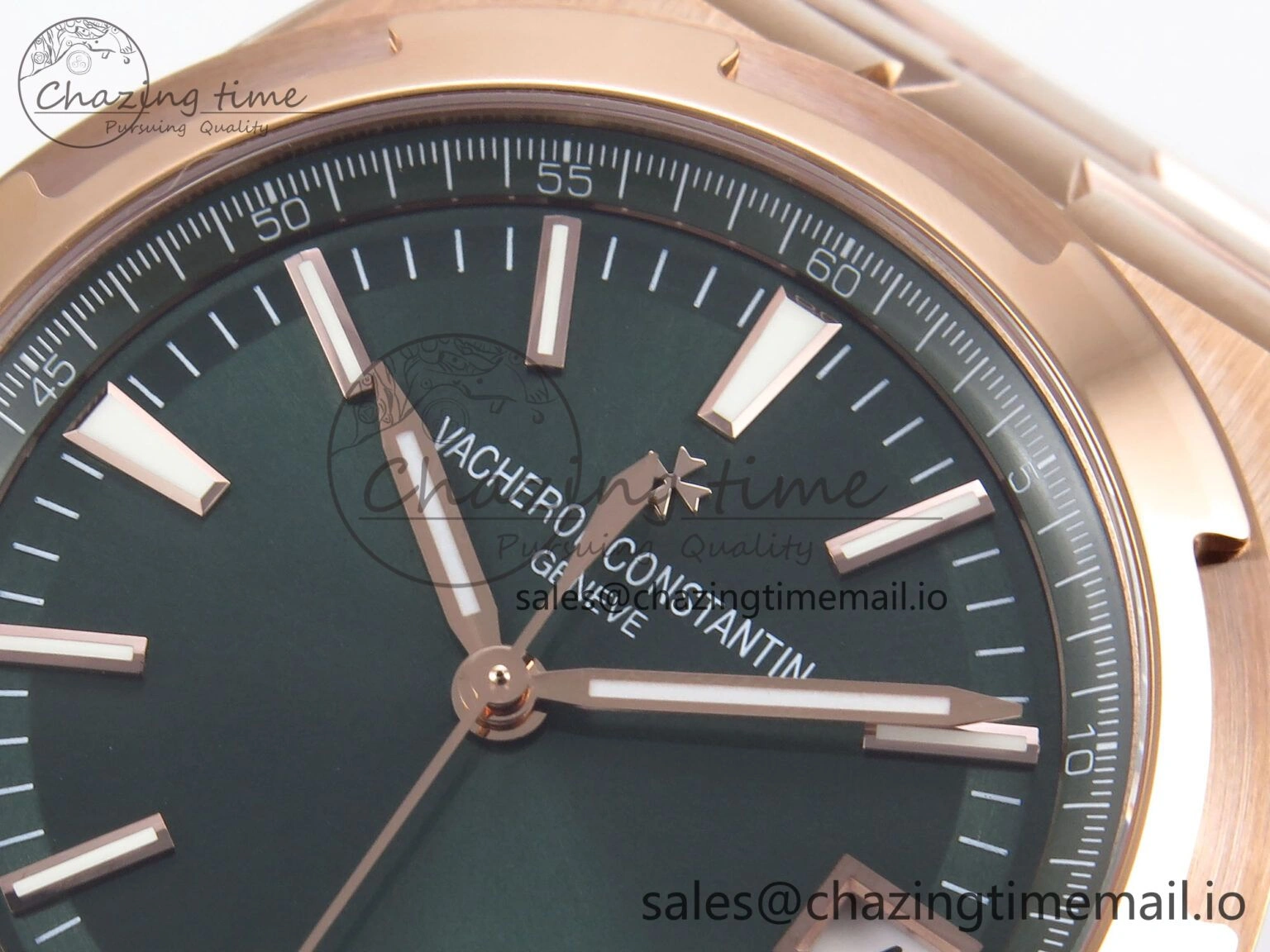 Effortless Overseas 4500V RG 8F 1:1 Best Edition Green Dial on RG Bracelet A 9840