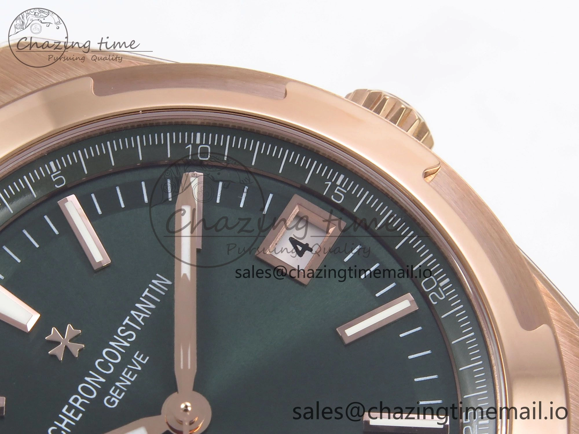 Effortless Overseas 4500V RG 8F 1:1 Best Edition Green Dial on RG Bracelet A 9840
