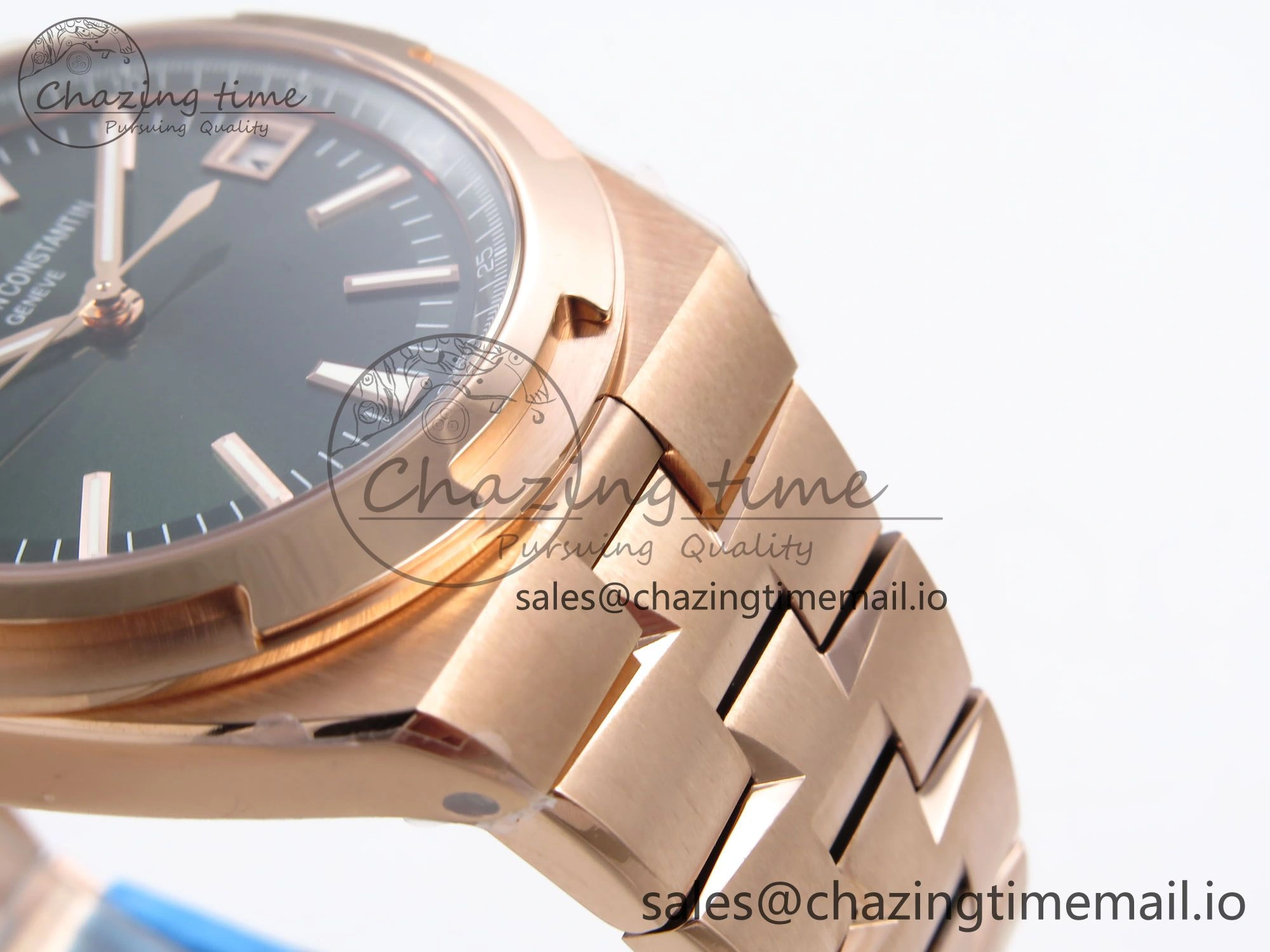 Effortless Overseas 4500V RG 8F 1:1 Best Edition Green Dial on RG Bracelet A 9840