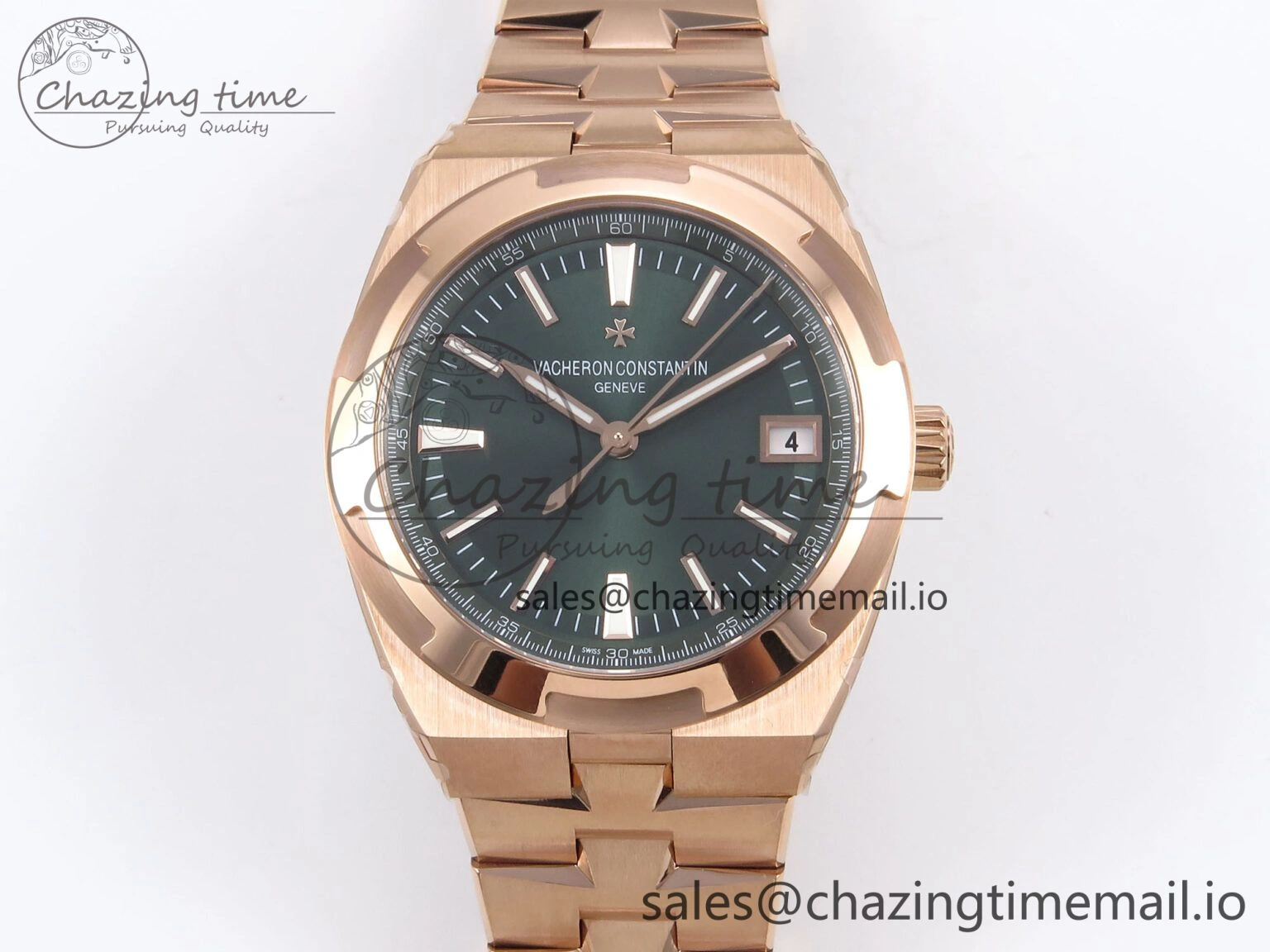 Effortless Overseas 4500V RG 8F 1:1 Best Edition Green Dial on RG Bracelet A 9840