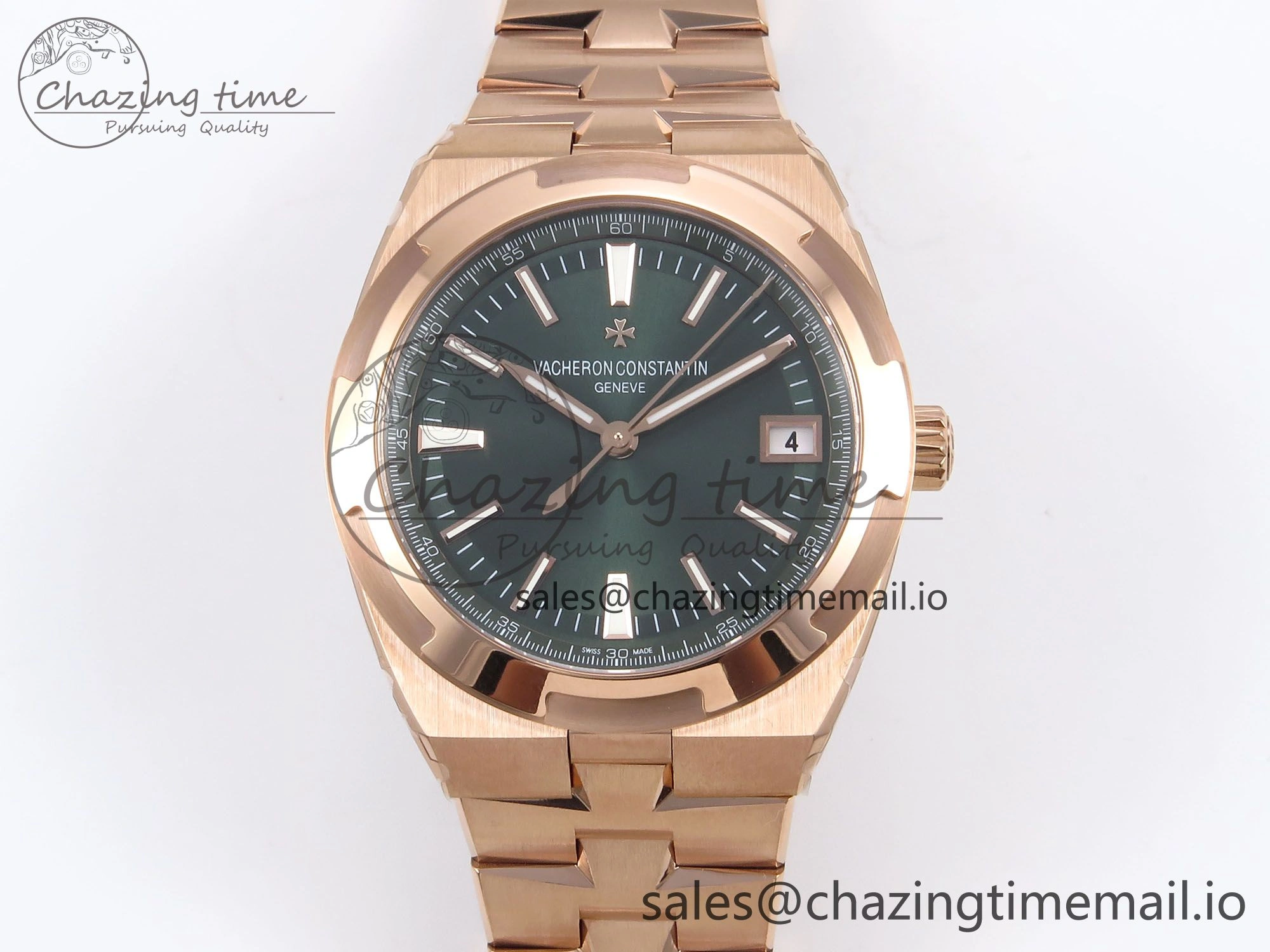 Effortless Overseas 4500V RG 8F 1:1 Best Edition Green Dial on RG Bracelet A 9840