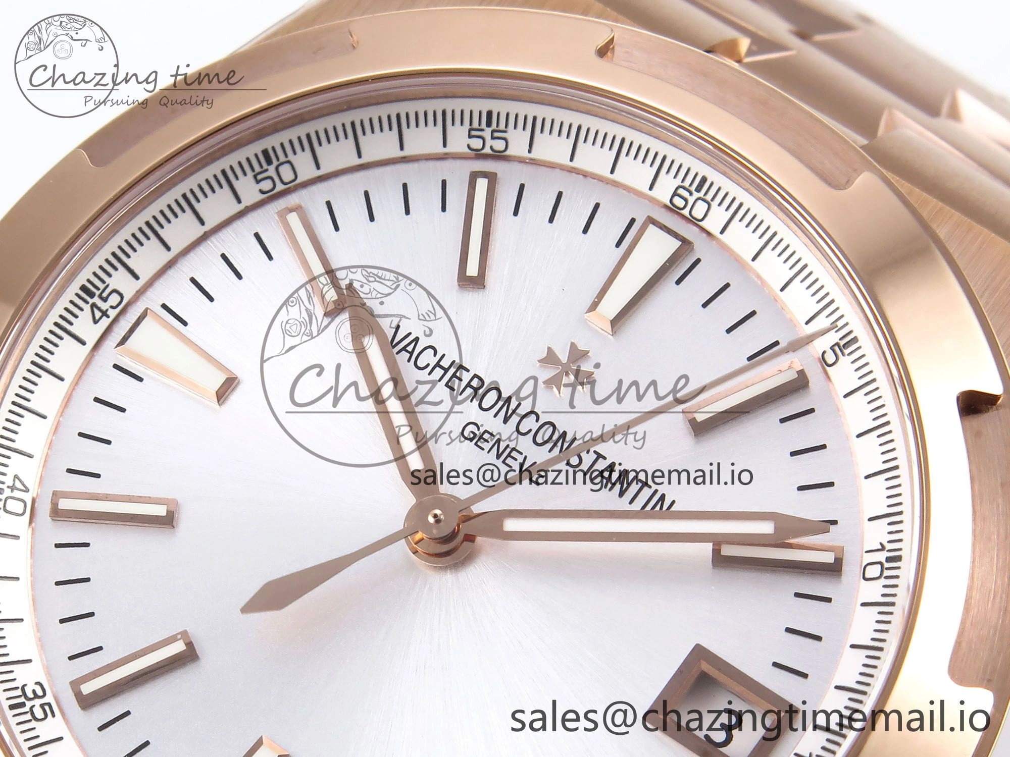 Breathable Overseas 4500V RG 8F 1:1 Best Edition White Dial on RG Bracelet A 9839