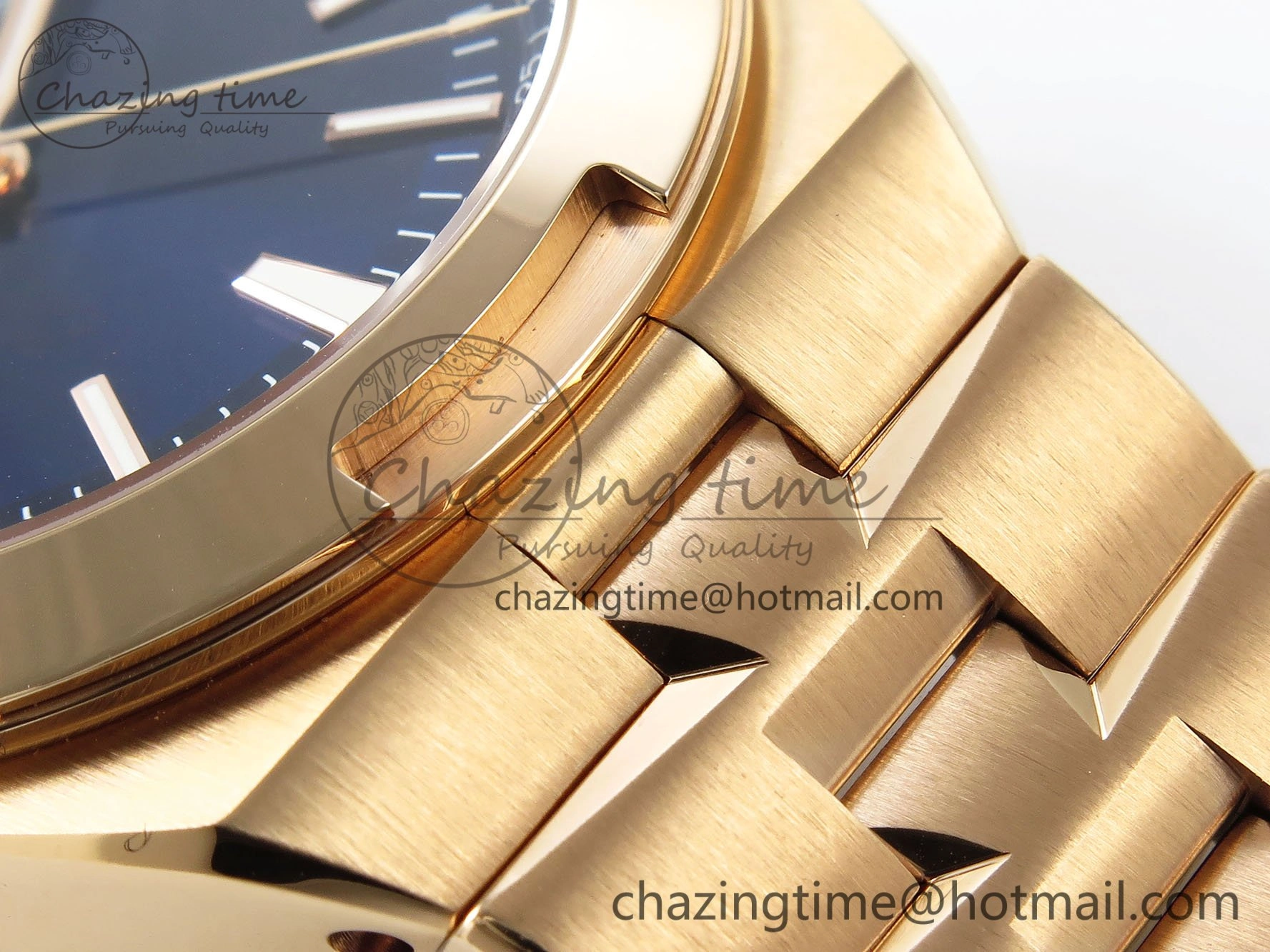 Sophisticated Overseas 4500V RG ZF 1:1 Best Edition Blue Dial on RG Bracelet A 9882