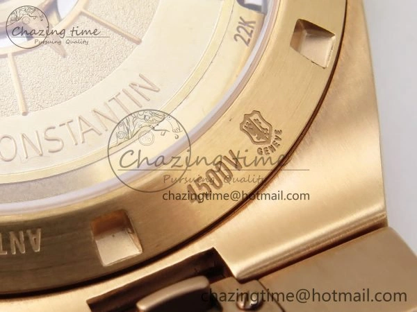 Sophisticated Overseas 4500V RG ZF 1:1 Best Edition Blue Dial on RG Bracelet A 9882