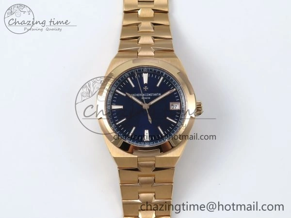Sophisticated Overseas 4500V RG ZF 1:1 Best Edition Blue Dial on RG Bracelet A 9882