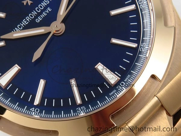 Sophisticated Overseas 4500V RG ZF 1:1 Best Edition Blue Dial on RG Bracelet A 9882