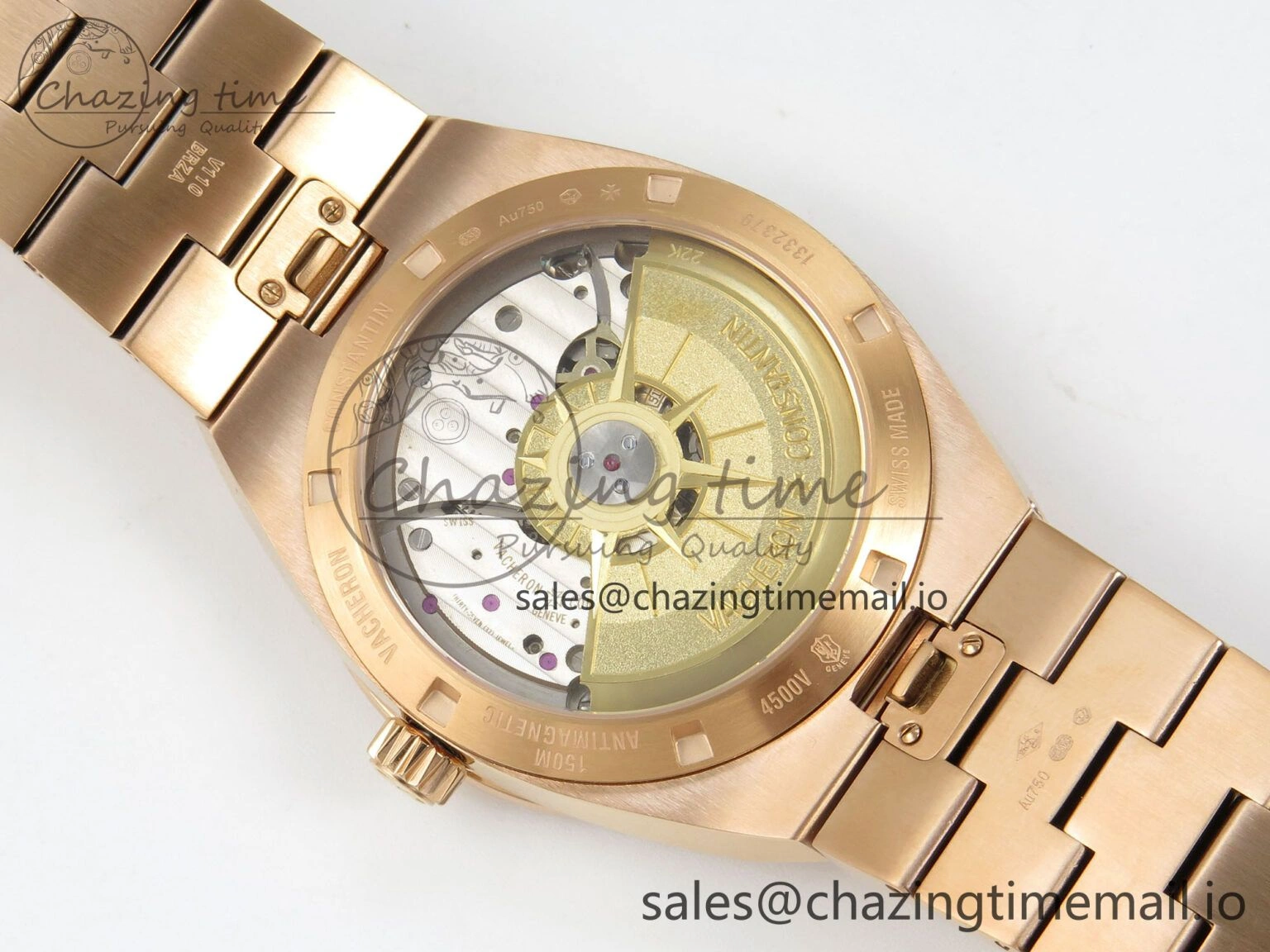 SoftTouch Overseas 4500V RG ZF 1:1 Best Edition Green Dial on RG Bracelet A 9817