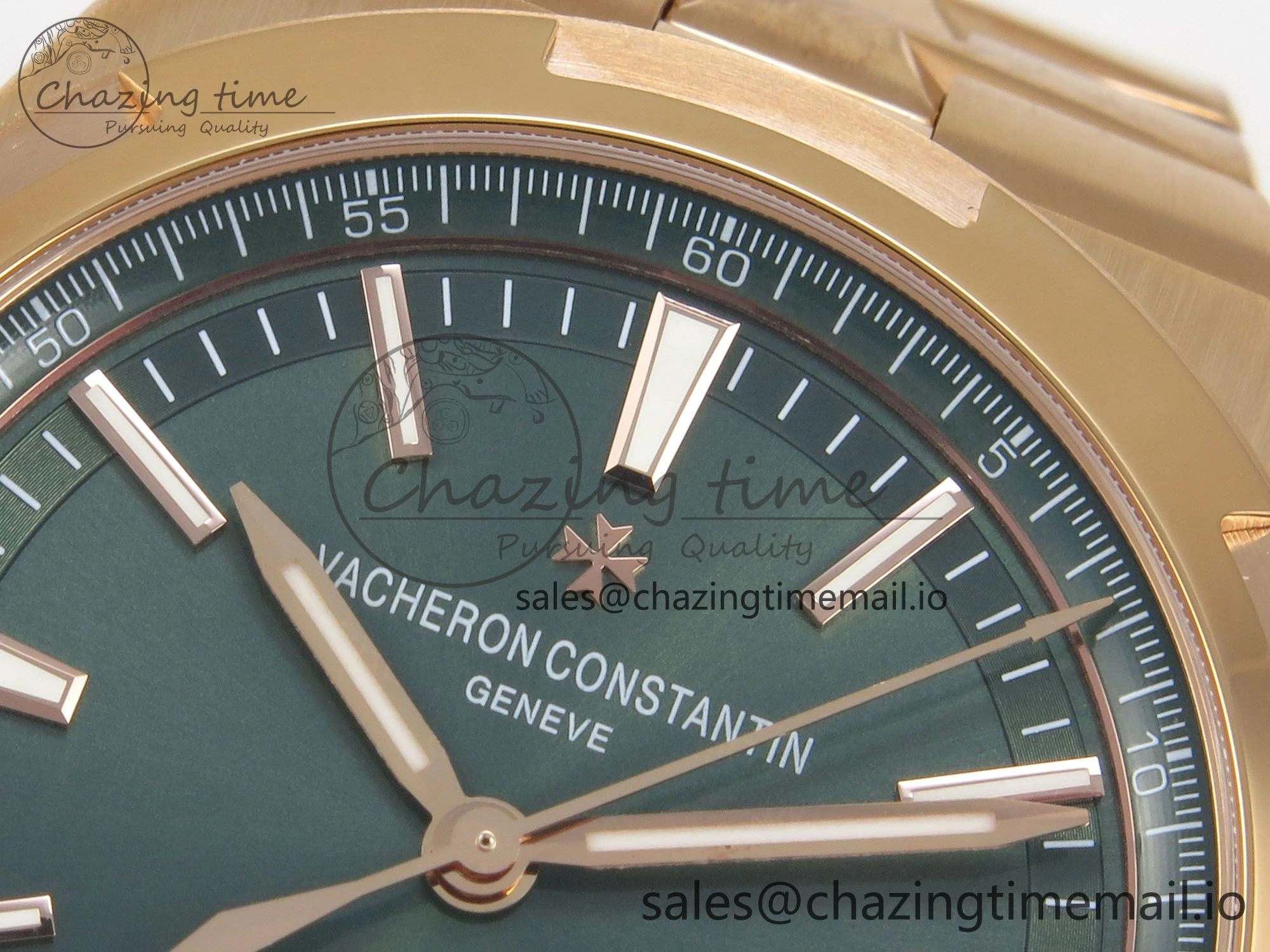 SoftTouch Overseas 4500V RG ZF 1:1 Best Edition Green Dial on RG Bracelet A 9817