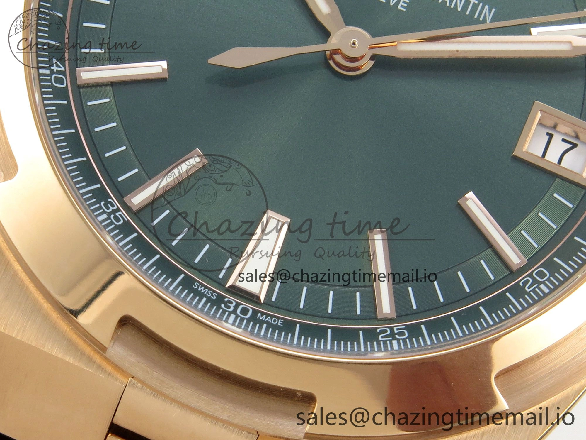 SoftTouch Overseas 4500V RG ZF 1:1 Best Edition Green Dial on RG Bracelet A 9817