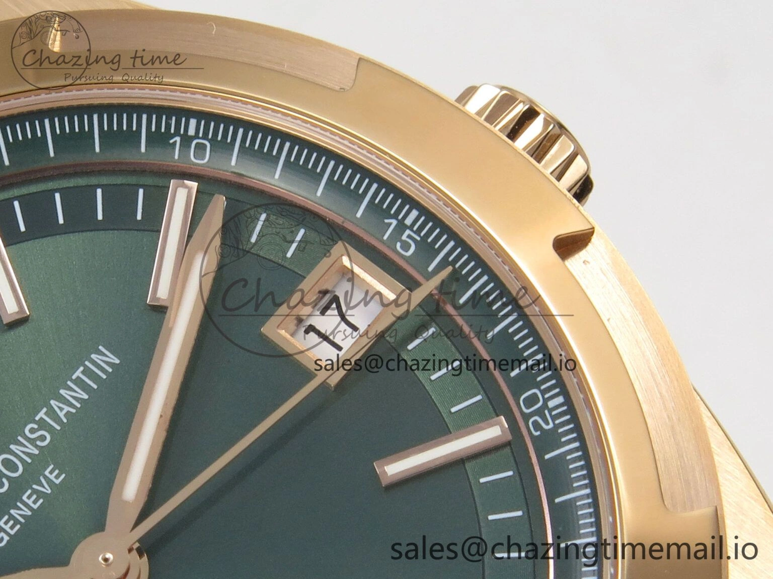 SoftTouch Overseas 4500V RG ZF 1:1 Best Edition Green Dial on RG Bracelet A 9817