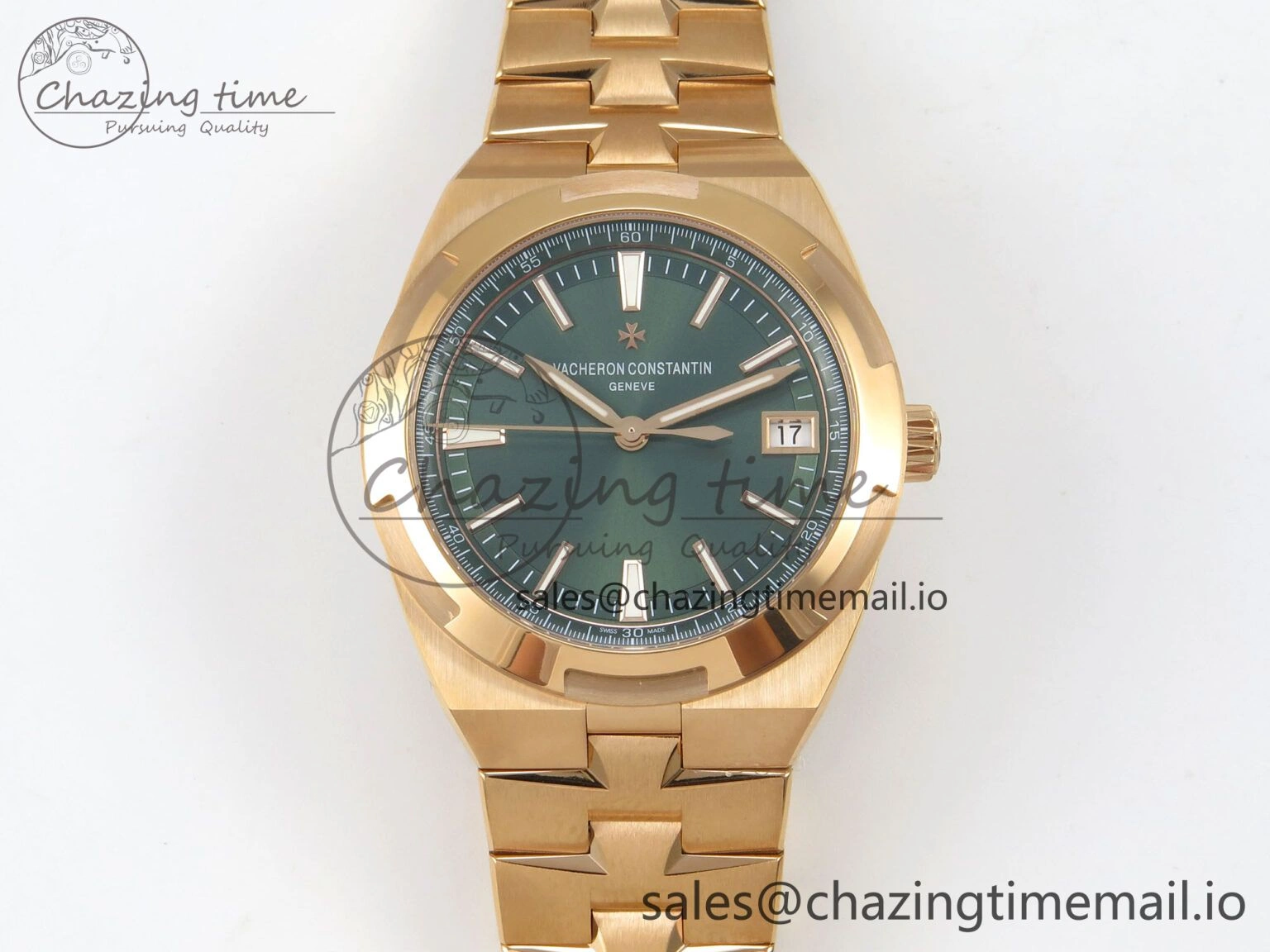 SoftTouch Overseas 4500V RG ZF 1:1 Best Edition Green Dial on RG Bracelet A 9817